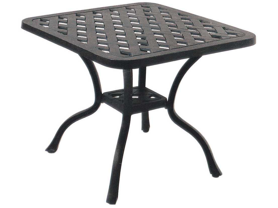 Darlee Outdoor Living Series Cast Aluminum Antique Bronze Square End Table