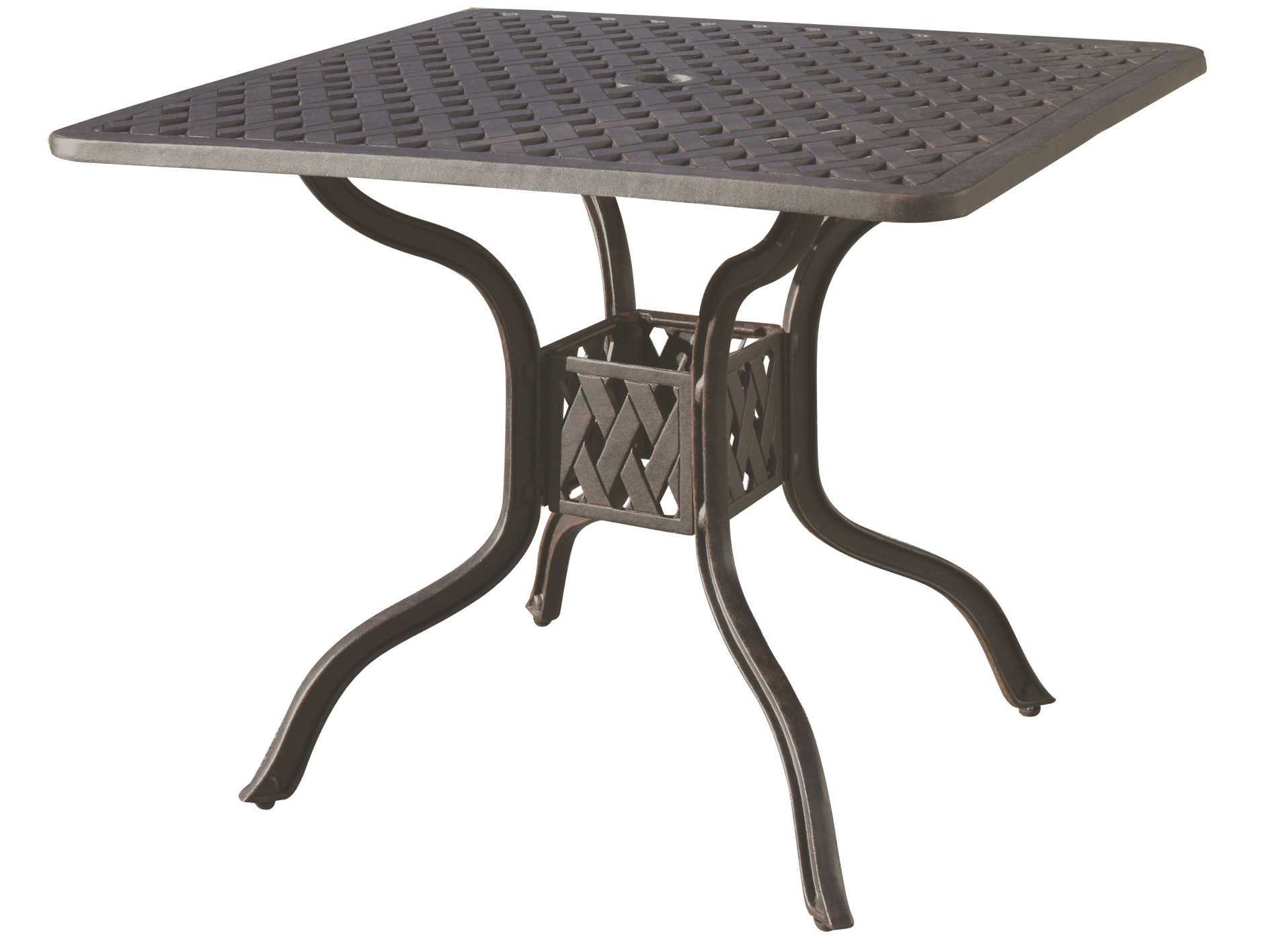 Darlee Outdoor Living Series Cast Aluminum Antique Bronze Square Dining Table