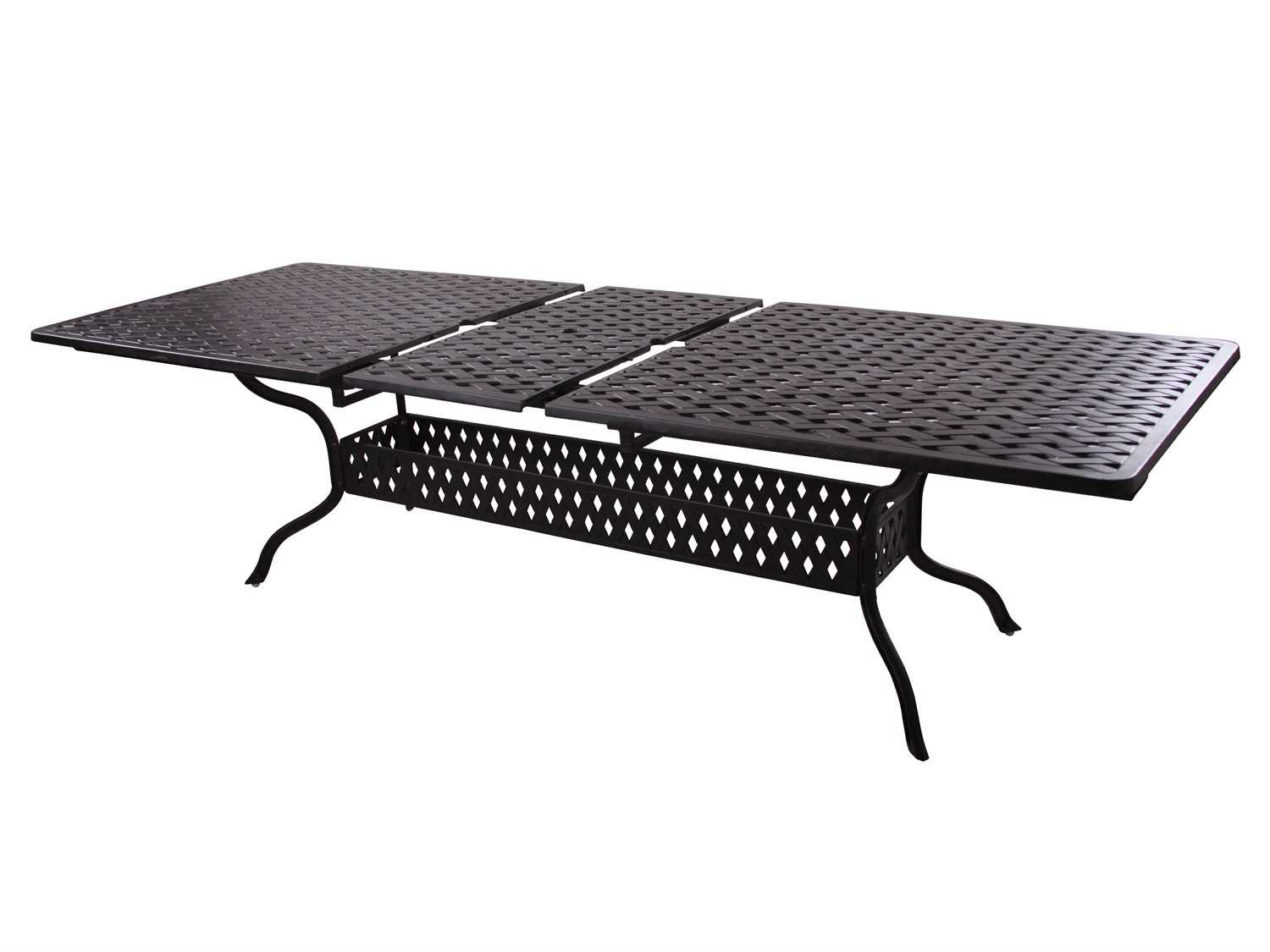 Darlee Outdoor Living Series Cast Aluminum Antique Bronze Rectangular Dining Table