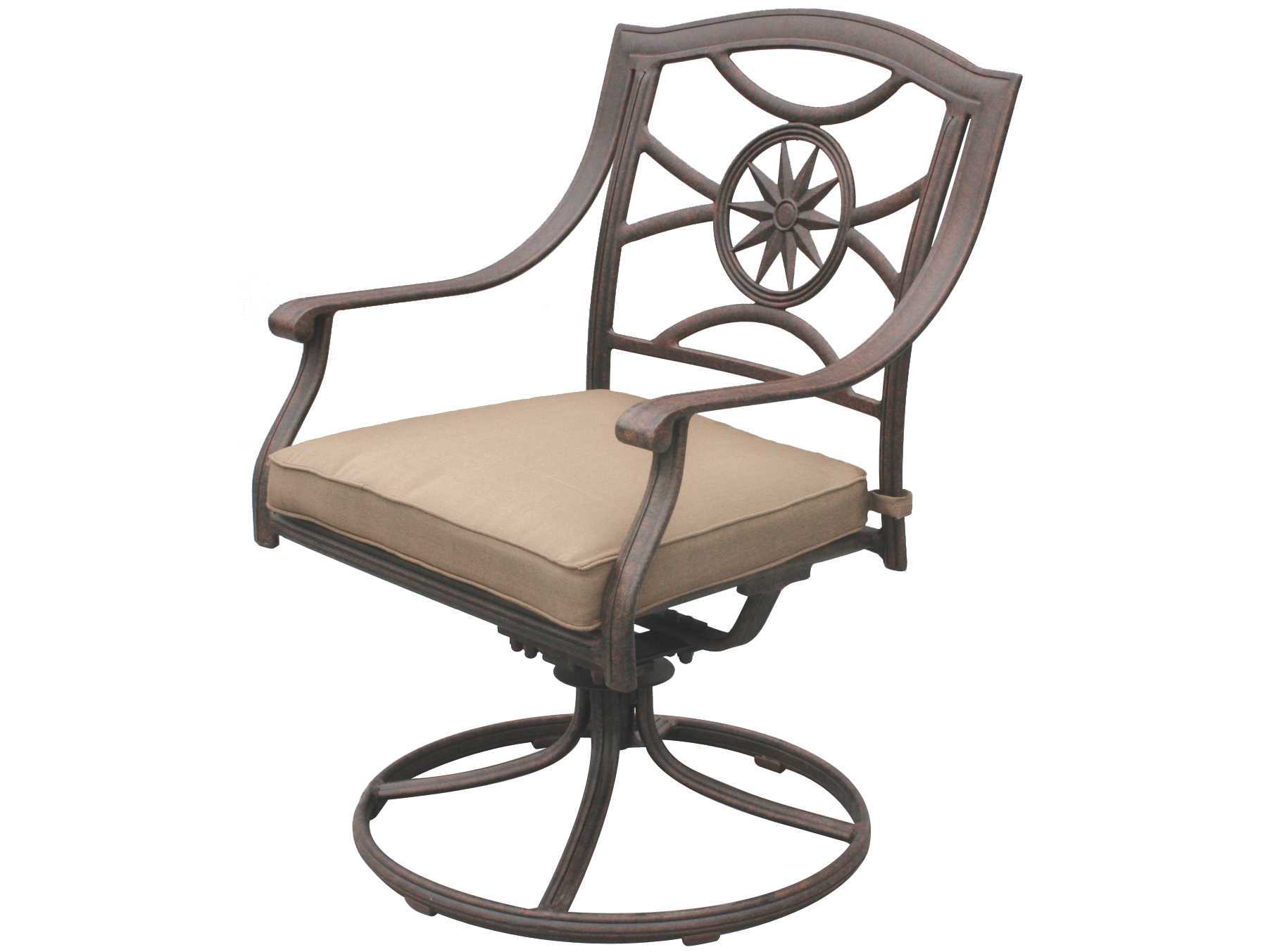 Darlee Outdoor Living Ten Star Cast Aluminum Antique Bronze Swivel Rocker Chair