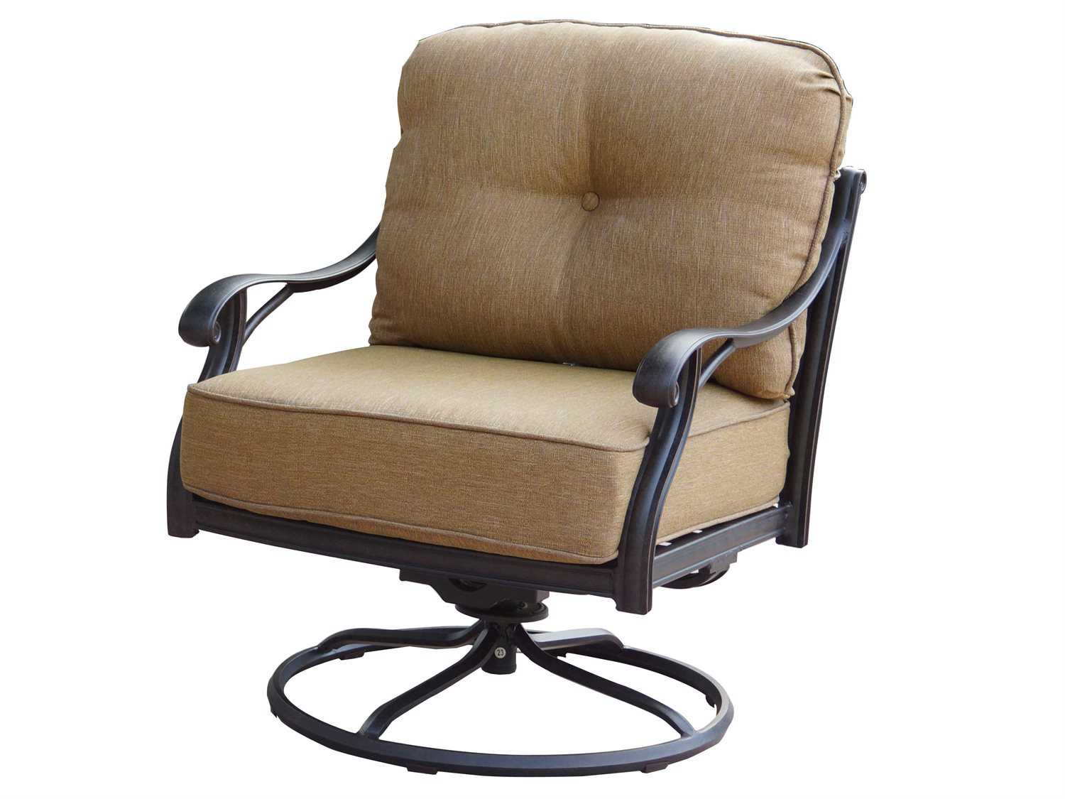 Darlee Outdoor Living Nassau Replacement Swivel Rocker Club Chair Seat and Back Cushion