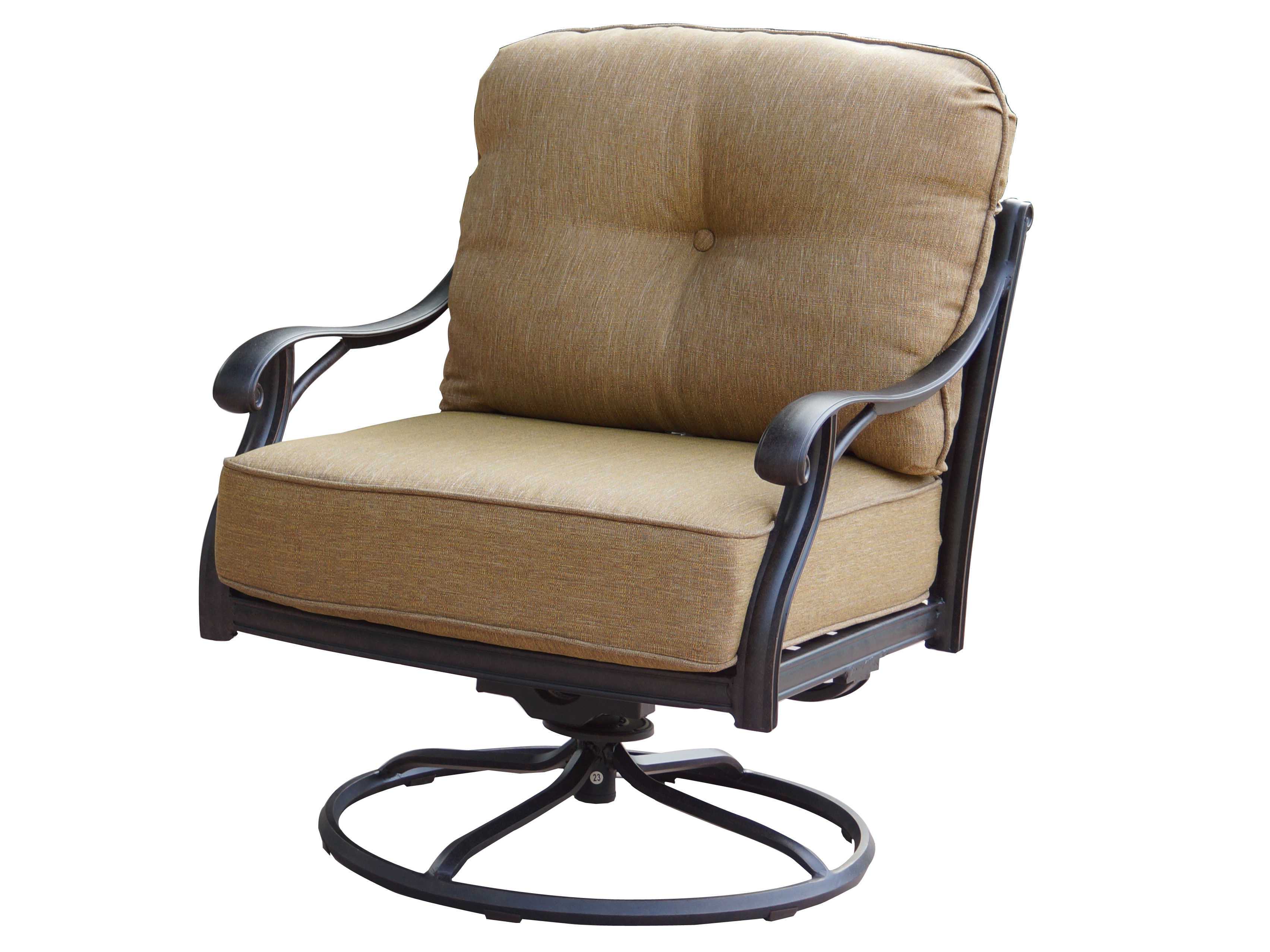 Darlee Outdoor Living Nassau Cast Aluminum Antique Bronze Swivel Rocker Club Chair