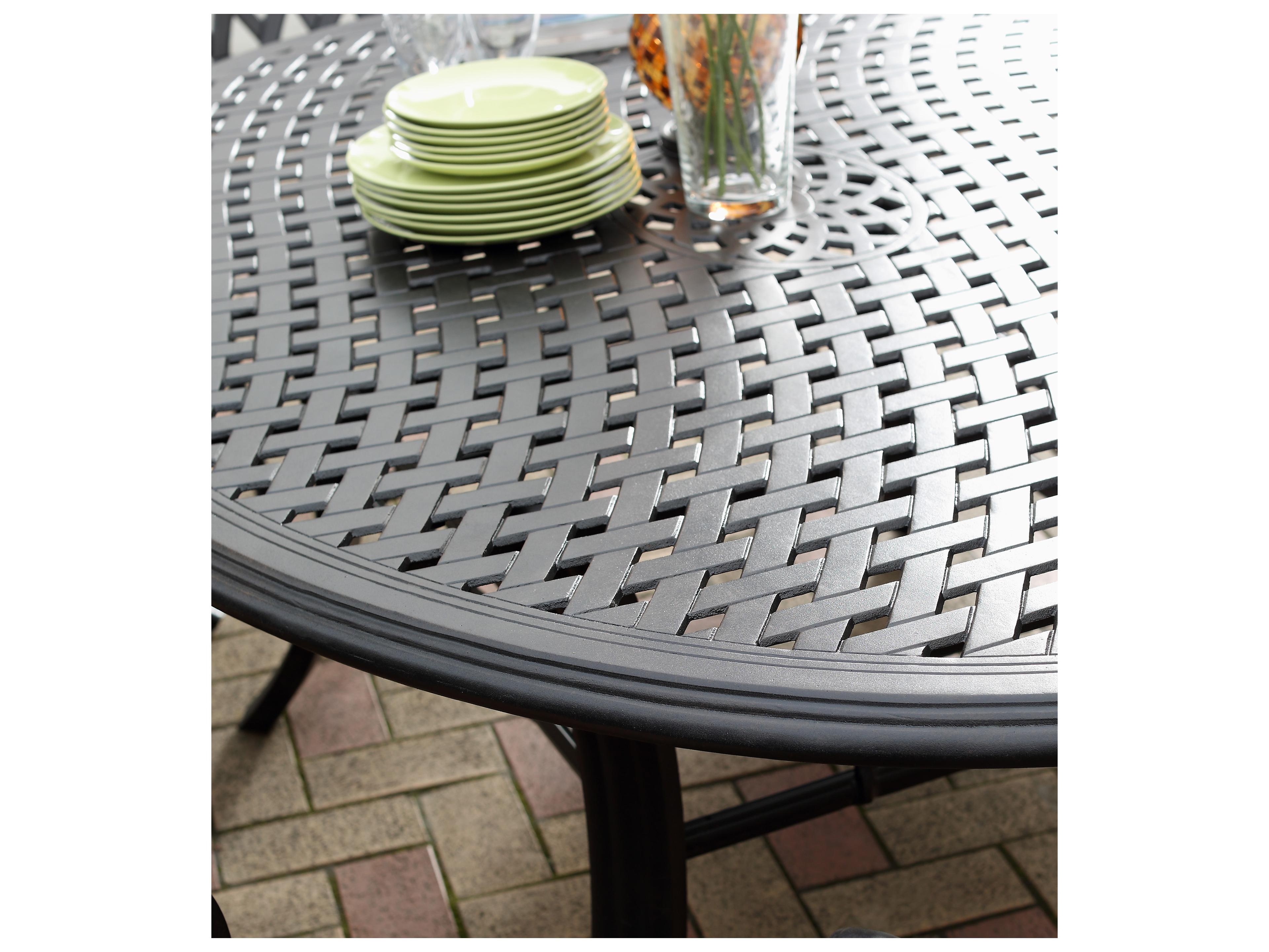 Darlee Outdoor Living Elisabeth Cast Aluminum 9-Piece Dining Set with Cushions and 71'' Round Dining Table