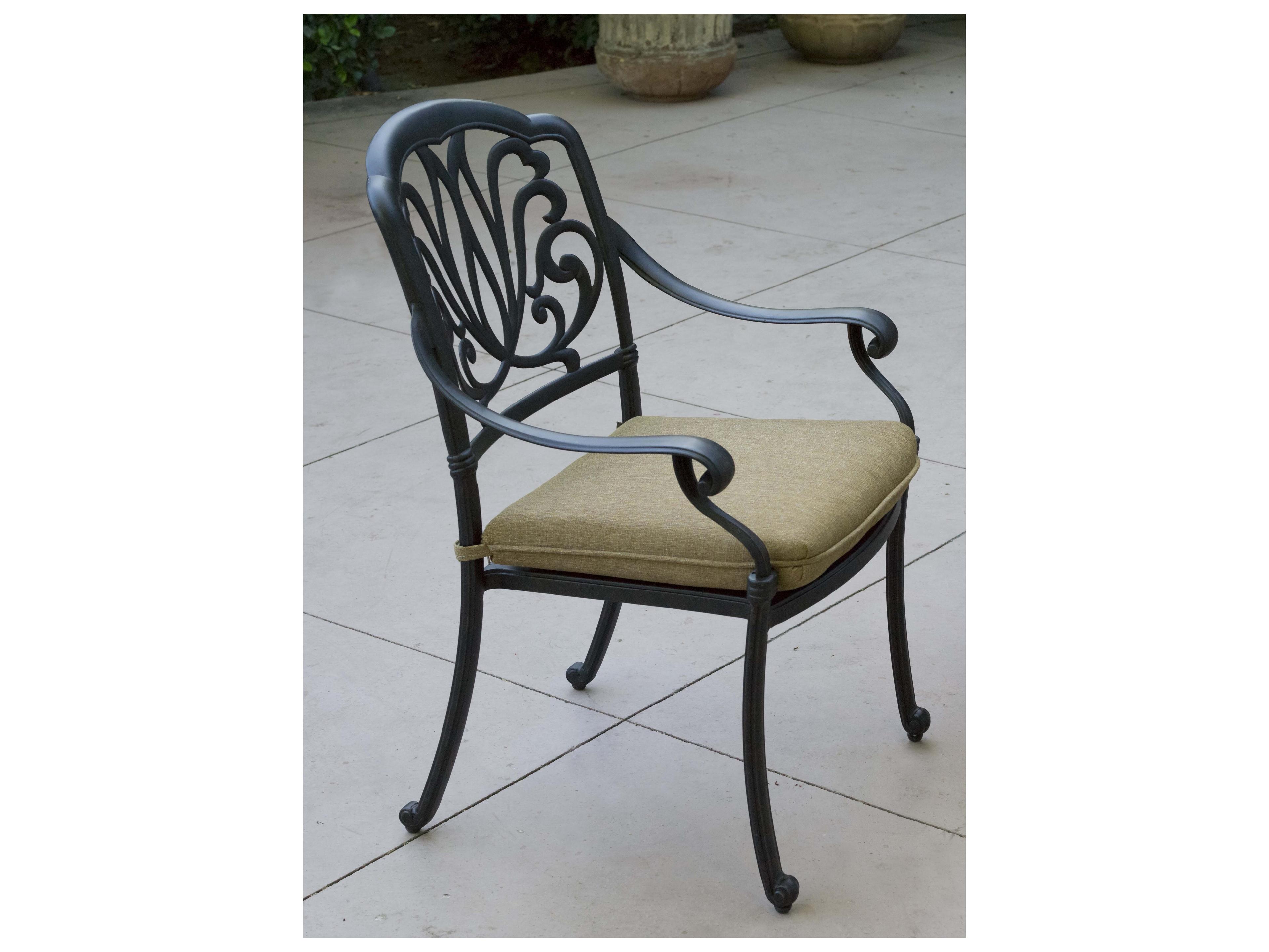 Darlee Outdoor Living Elisabeth Cast Aluminum 9-Piece Dining Set with Cushions and 71'' Round Dining Table