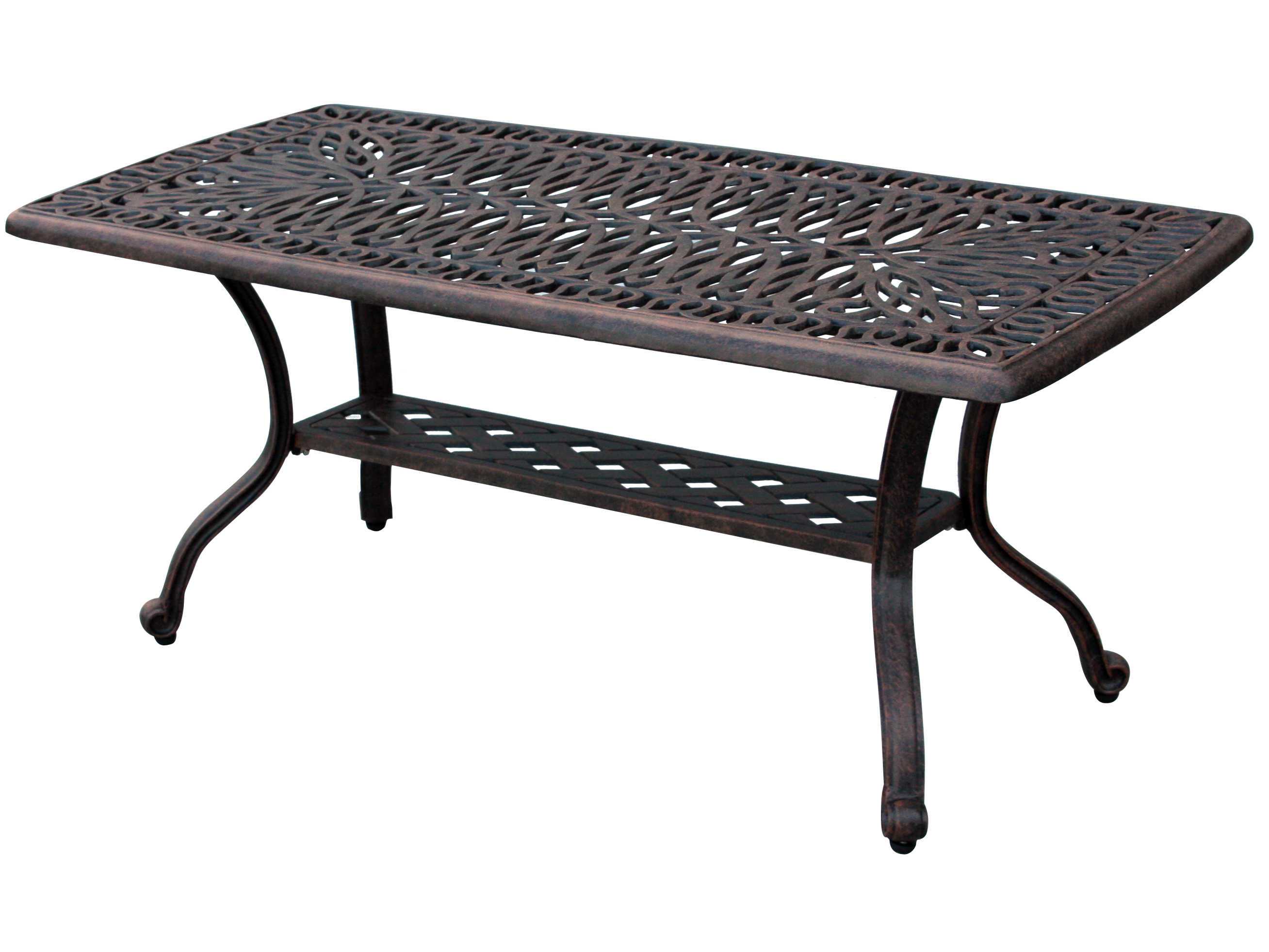 Darlee Outdoor Living Elisabeth Cast Aluminum Antique Bronze Rectangular Coffee Table