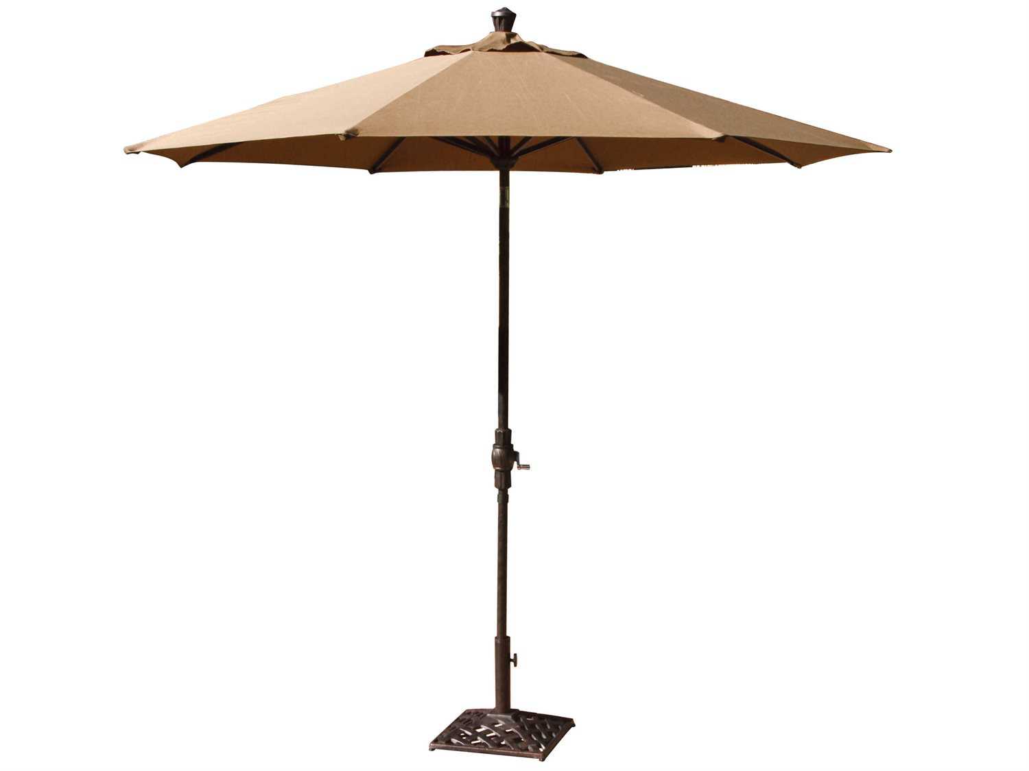 Darlee Outdoor Living Umbrellas Cast Aluminum Antique Bronze 9 Foot Auto Tilt Umbrella