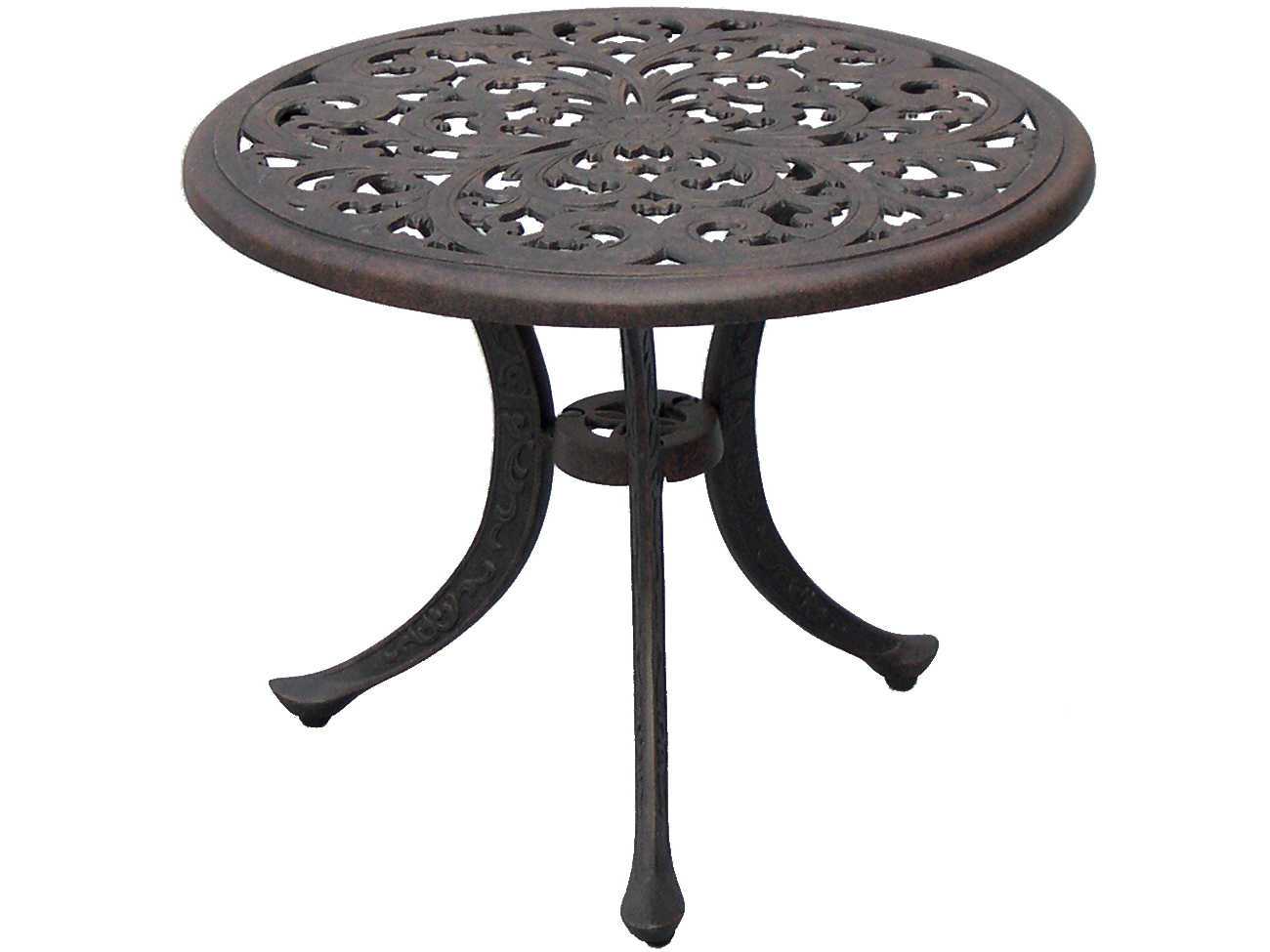 Darlee Outdoor Living Series 80 Cast Aluminum Antique Bronze Round End Table