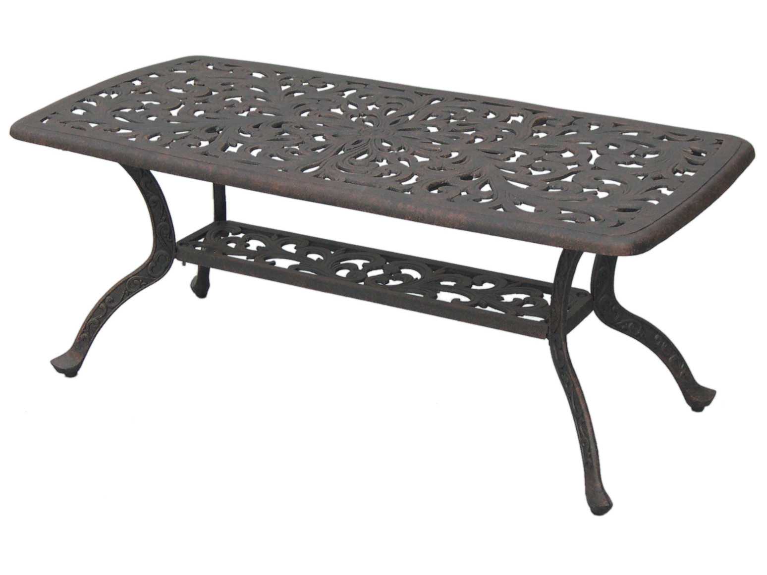 Darlee Outdoor Living Series 80 Cast Aluminum Antique Bronze Rectangular Coffee Table