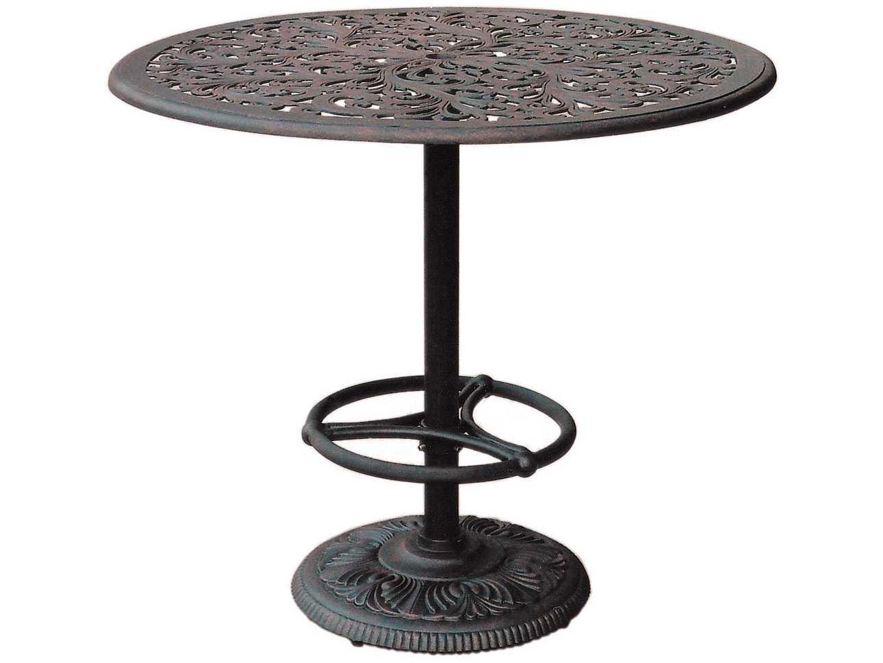 Darlee Outdoor Living Series 80 Cast Aluminum Antique Bronze Round Bar Table