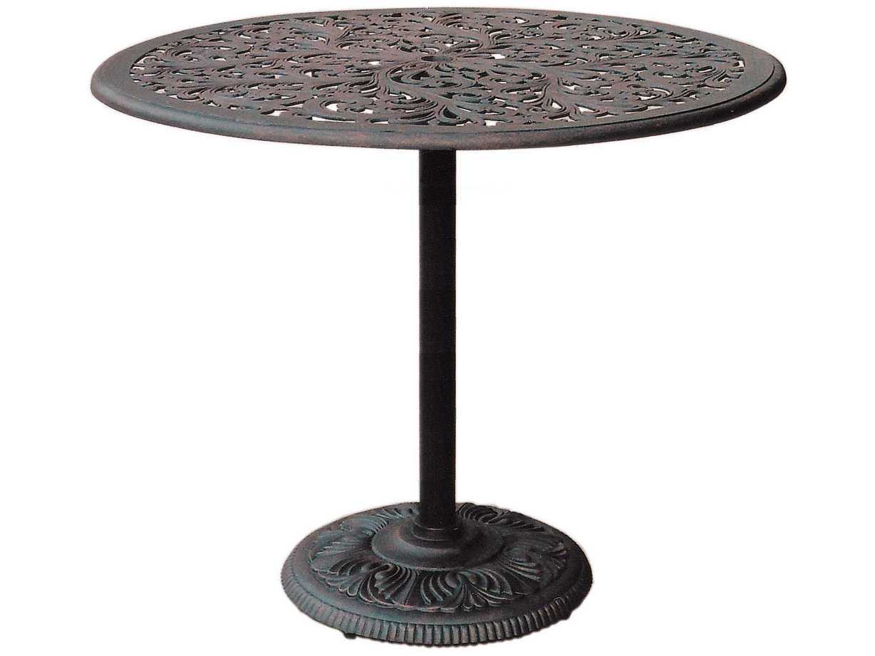 Darlee Outdoor Living Series 80 Cast Aluminum Antique Bronze Round Bar Table