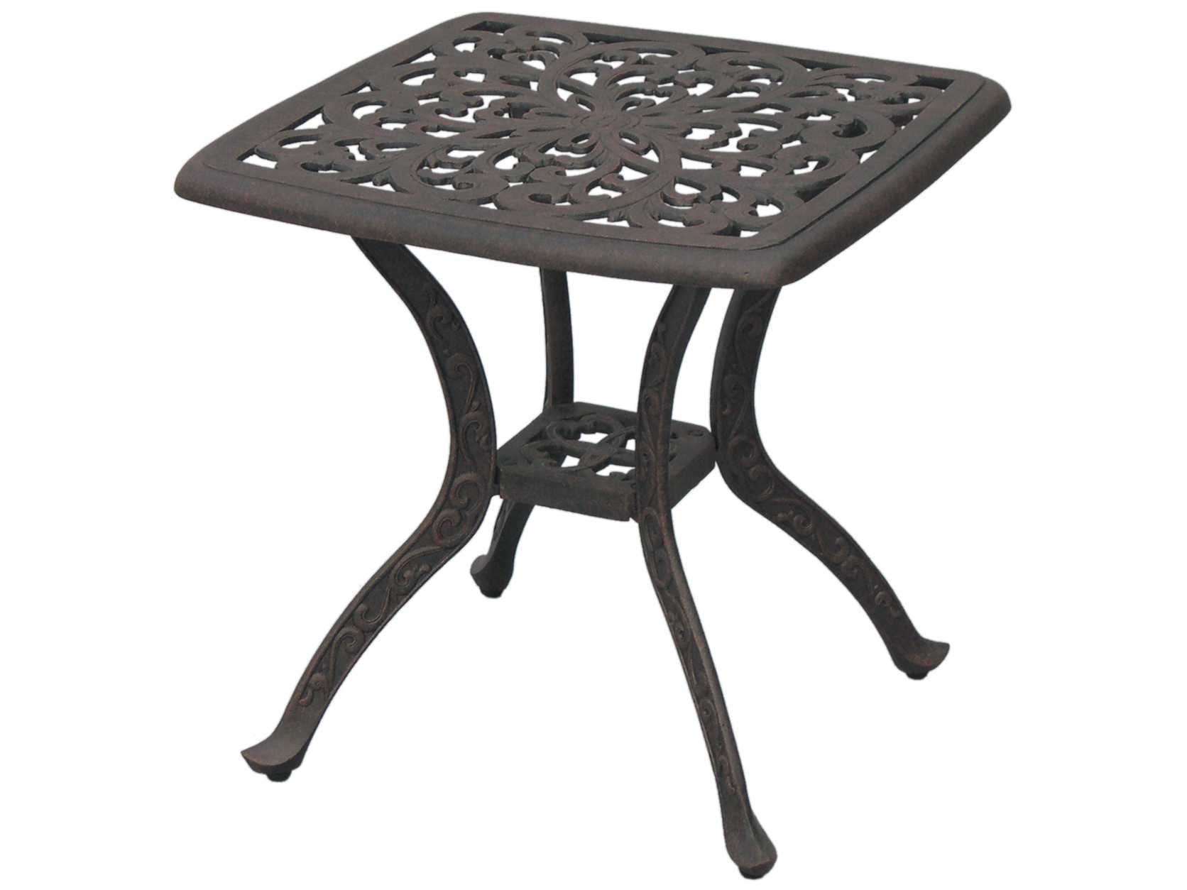 Darlee Outdoor Living Series 80 Cast Aluminum Antique Bronze Square End Table