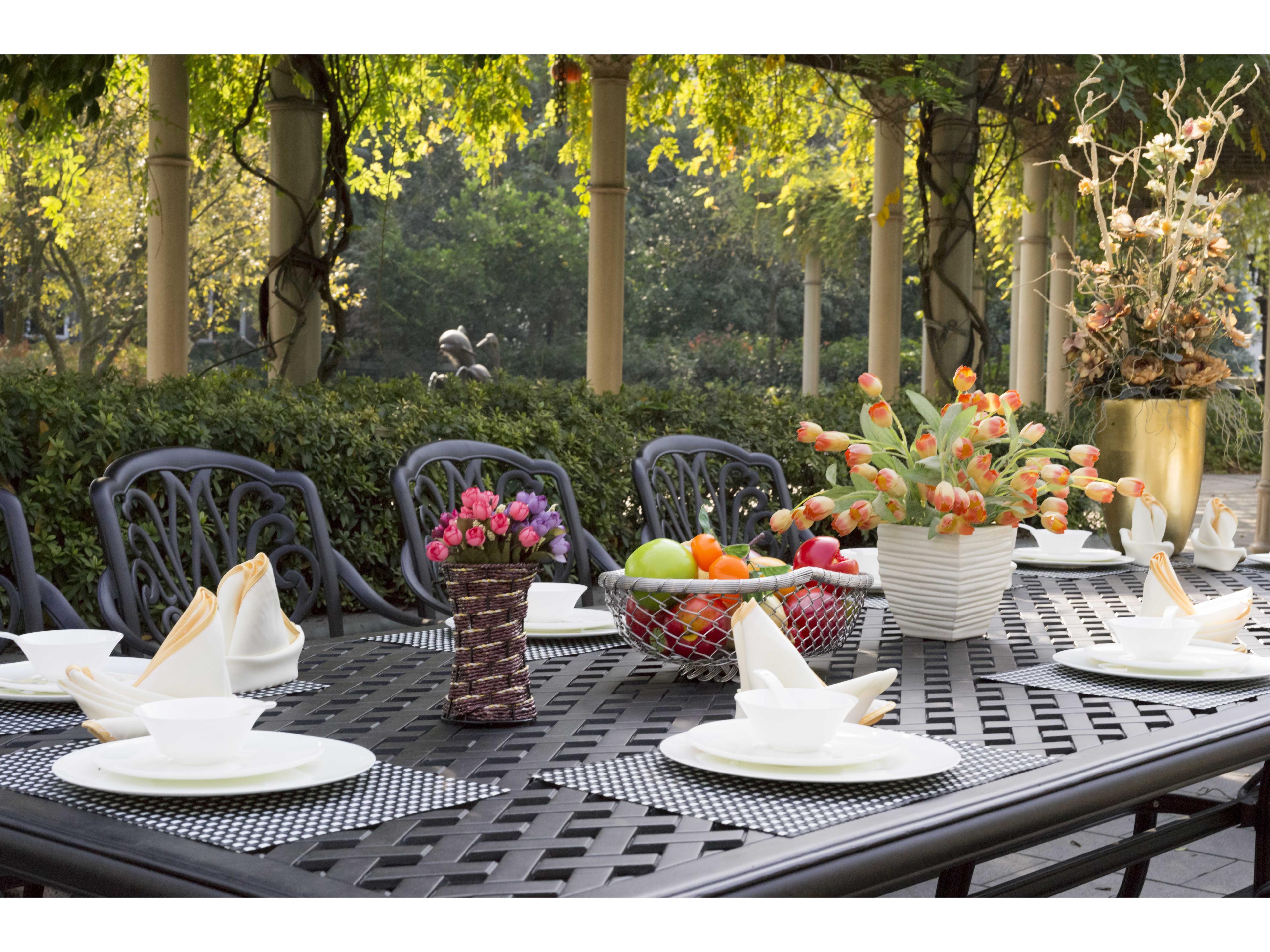 Darlee Outdoor Living Elisabeth Antique Bronze Cast Aluminum Dining Set