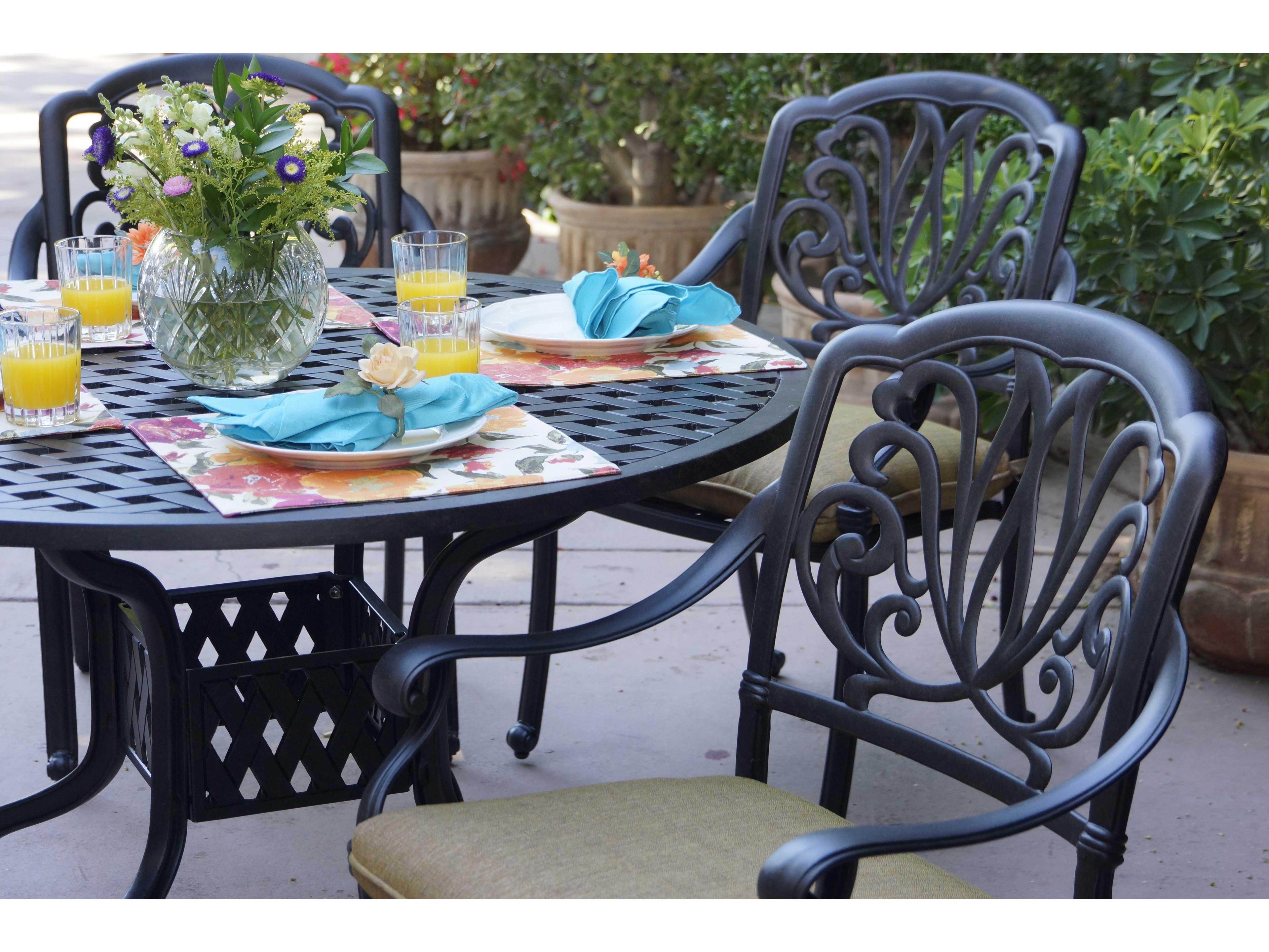 Darlee Outdoor Living Elisabeth Antique Bronze Cast Aluminum Dining Set