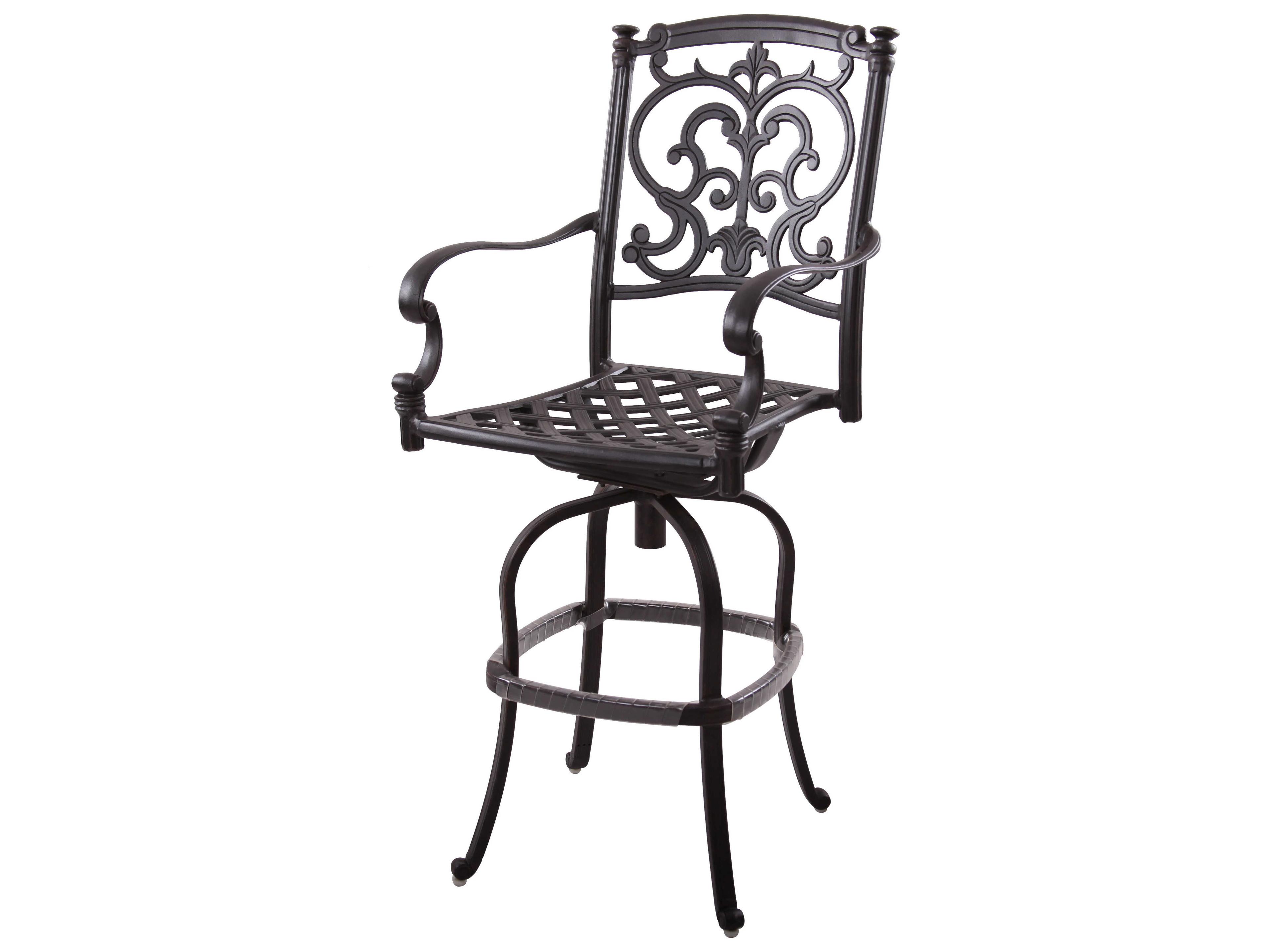 Darlee Outdoor Living Santa Barbara Cast Aluminum Antique Bronze Swivel Bar Stool Set of 4