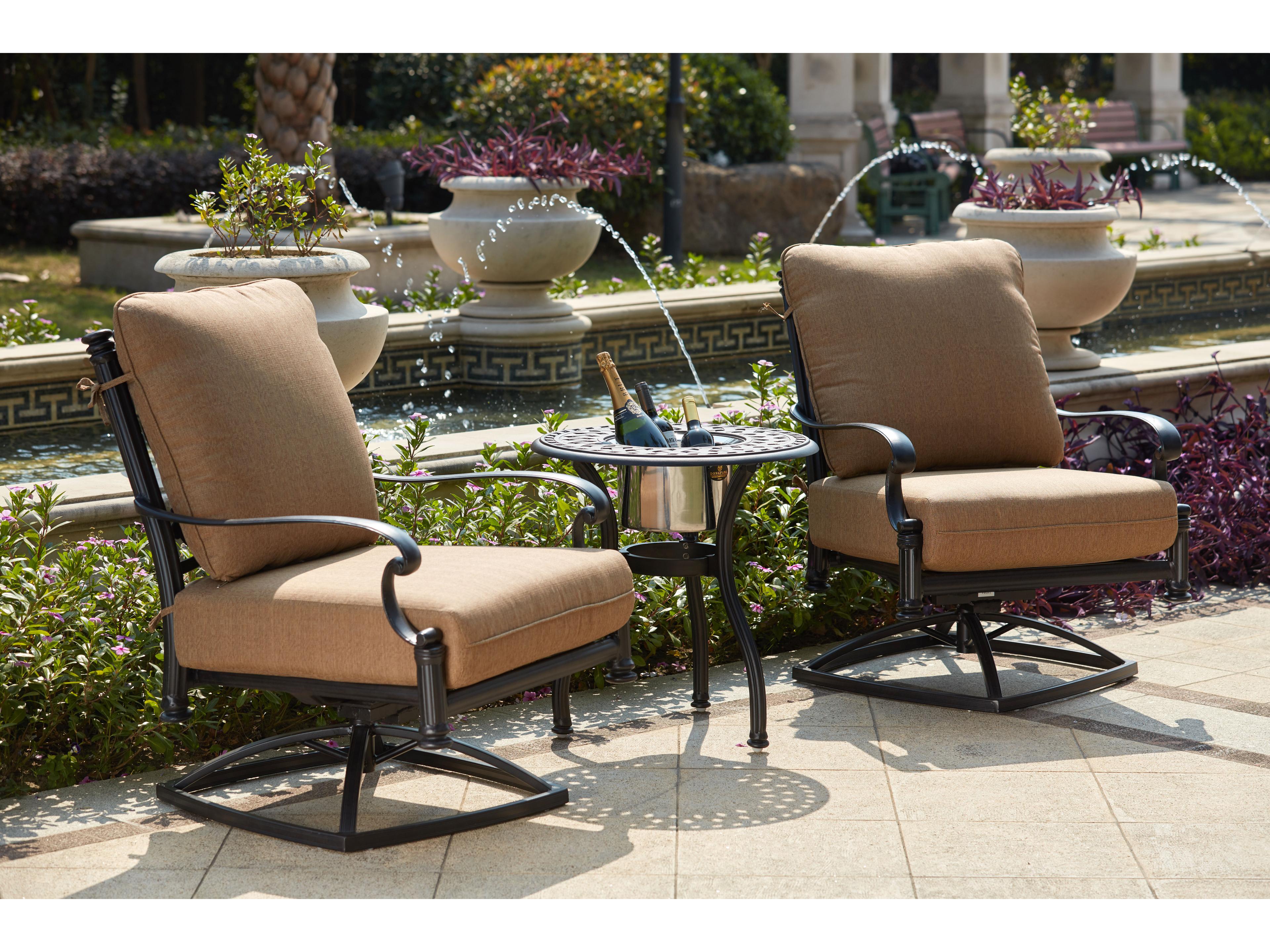 Darlee Outdoor Living Santa Barbara Cast Aluminum Swivel Rocker Club Chair with Cushions Set of 2
