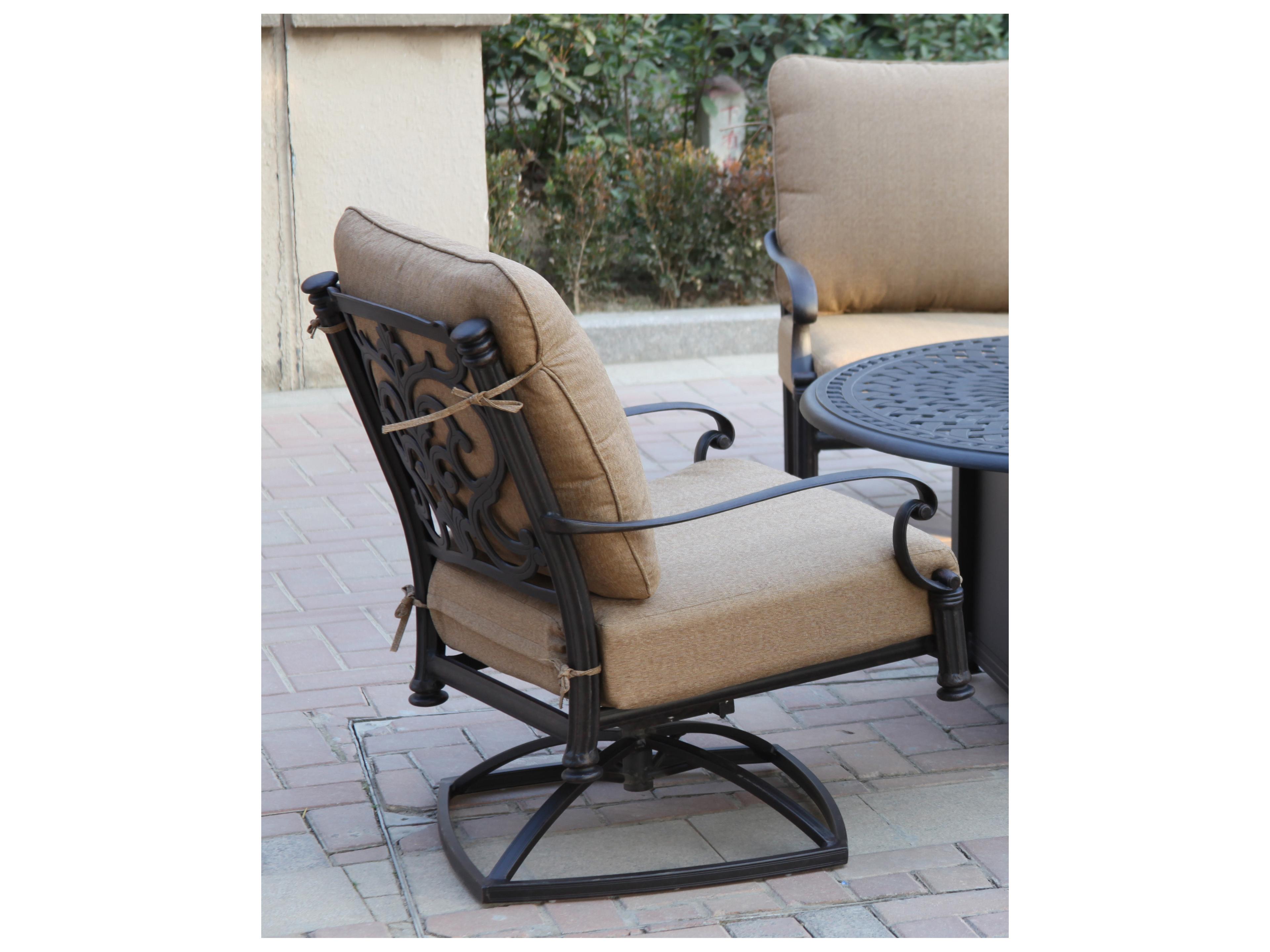 Darlee Outdoor Living Santa Barbara Cast Aluminum Swivel Rocker Club Chair with Cushions Set of 2