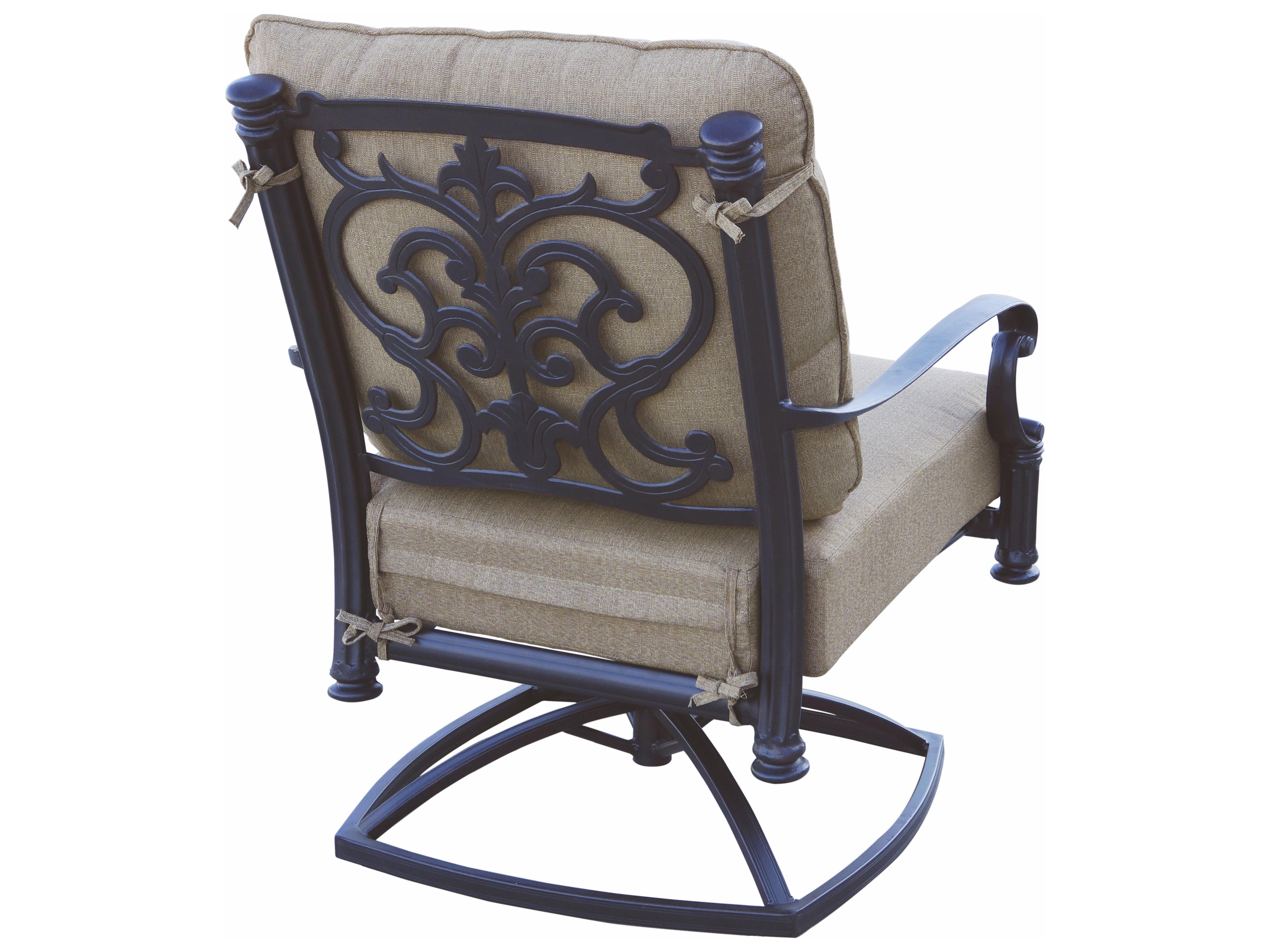Darlee Outdoor Living Santa Barbara Cast Aluminum Swivel Rocker Club Chair with Cushions Set of 2