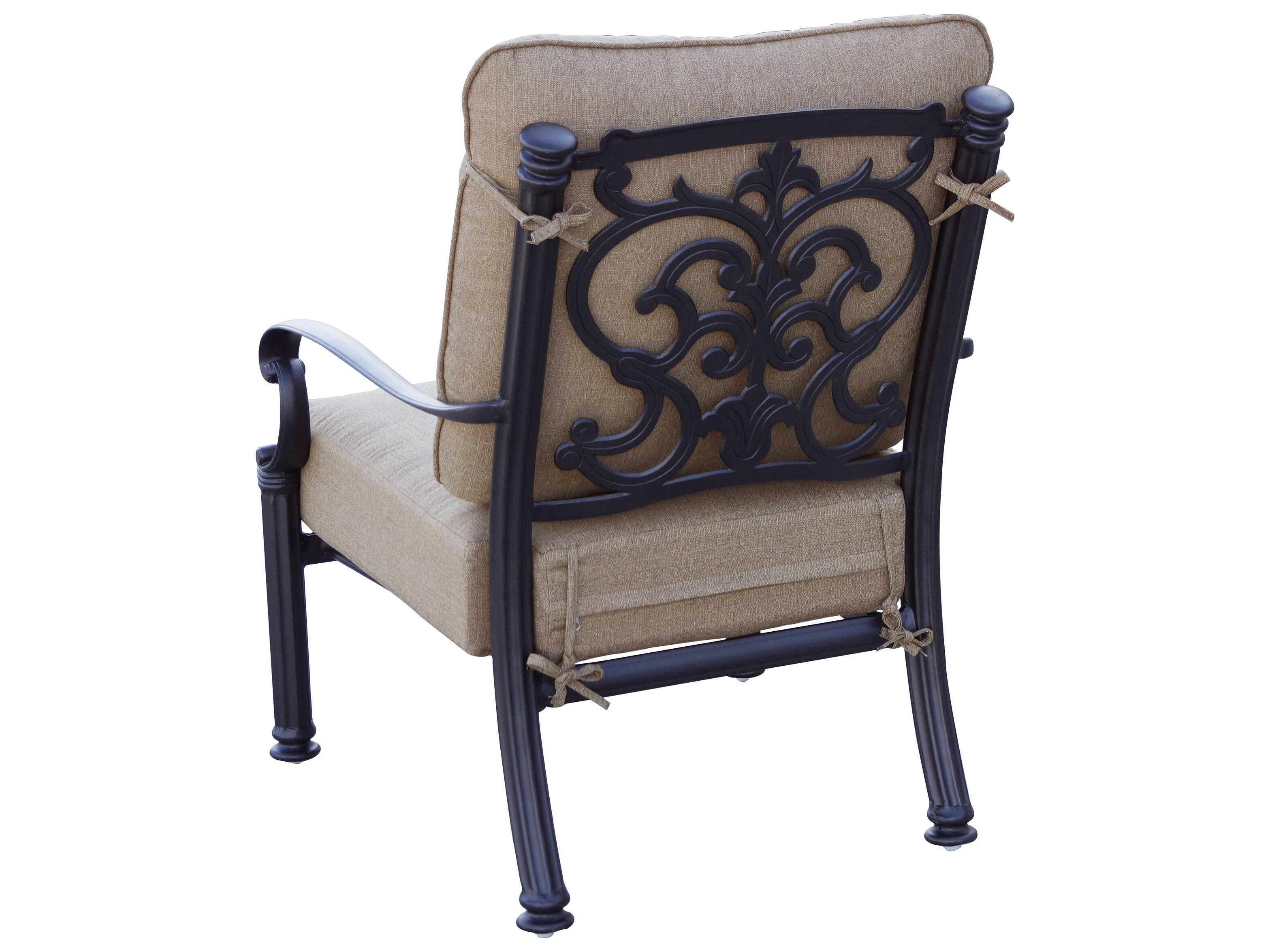 Darlee Outdoor Living Santa Barbara Cast Aluminum Antique Bronze Lounge Chair Set of 4