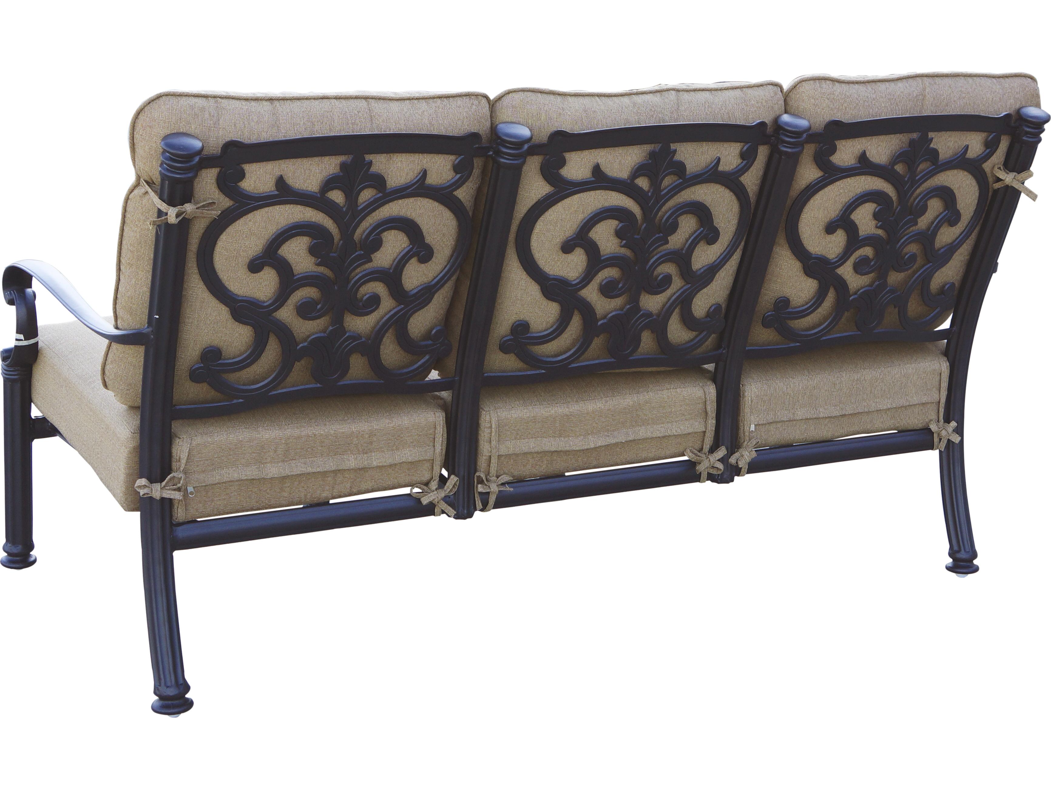 Darlee Outdoor Living Santa Barbara Cast Aluminum Antique Bronze 4 Piece Lounge Set