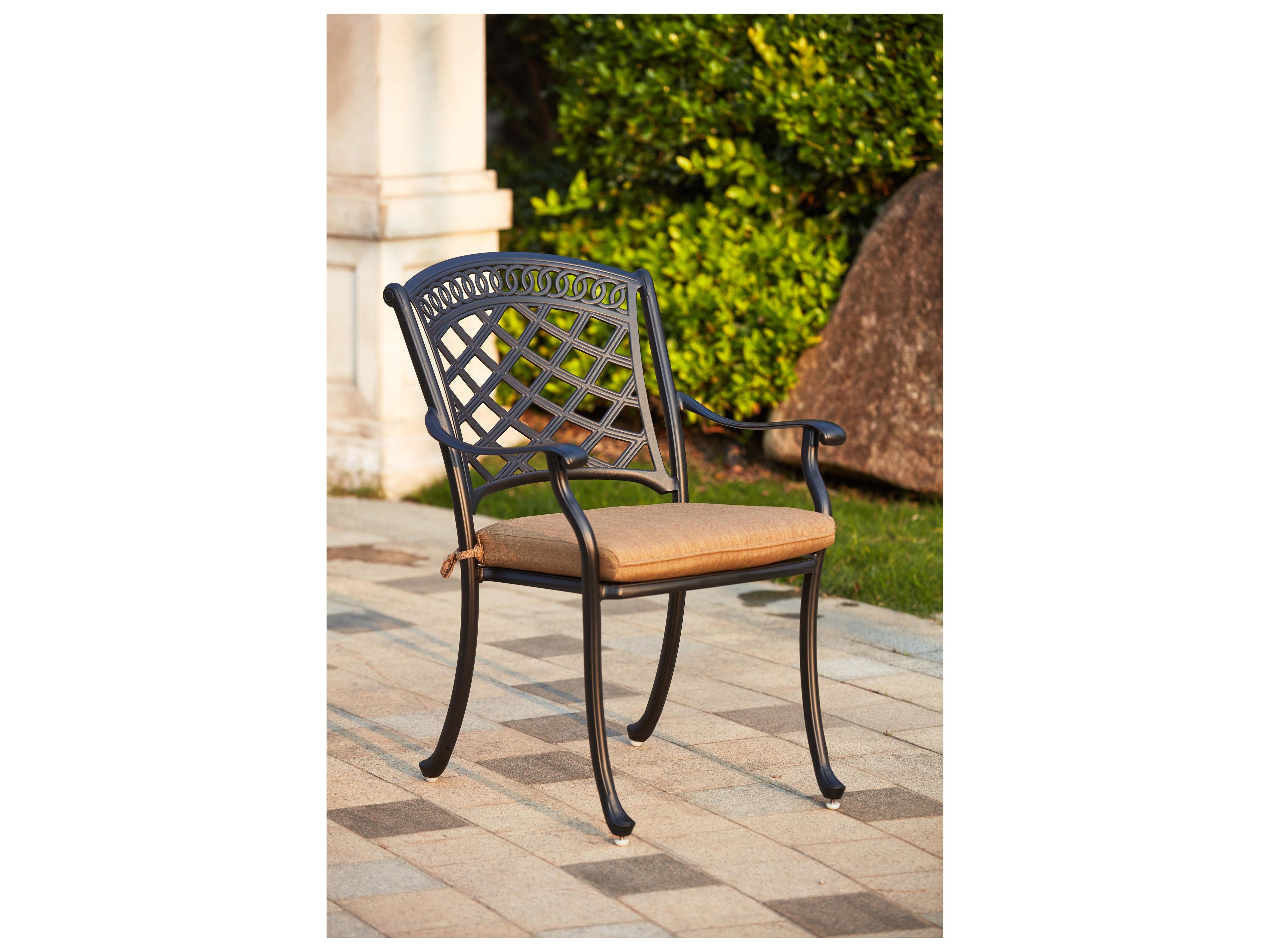 Darlee Outdoor Living Sedona Cast Aluminum Dining Chair with Cushion Set of 4
