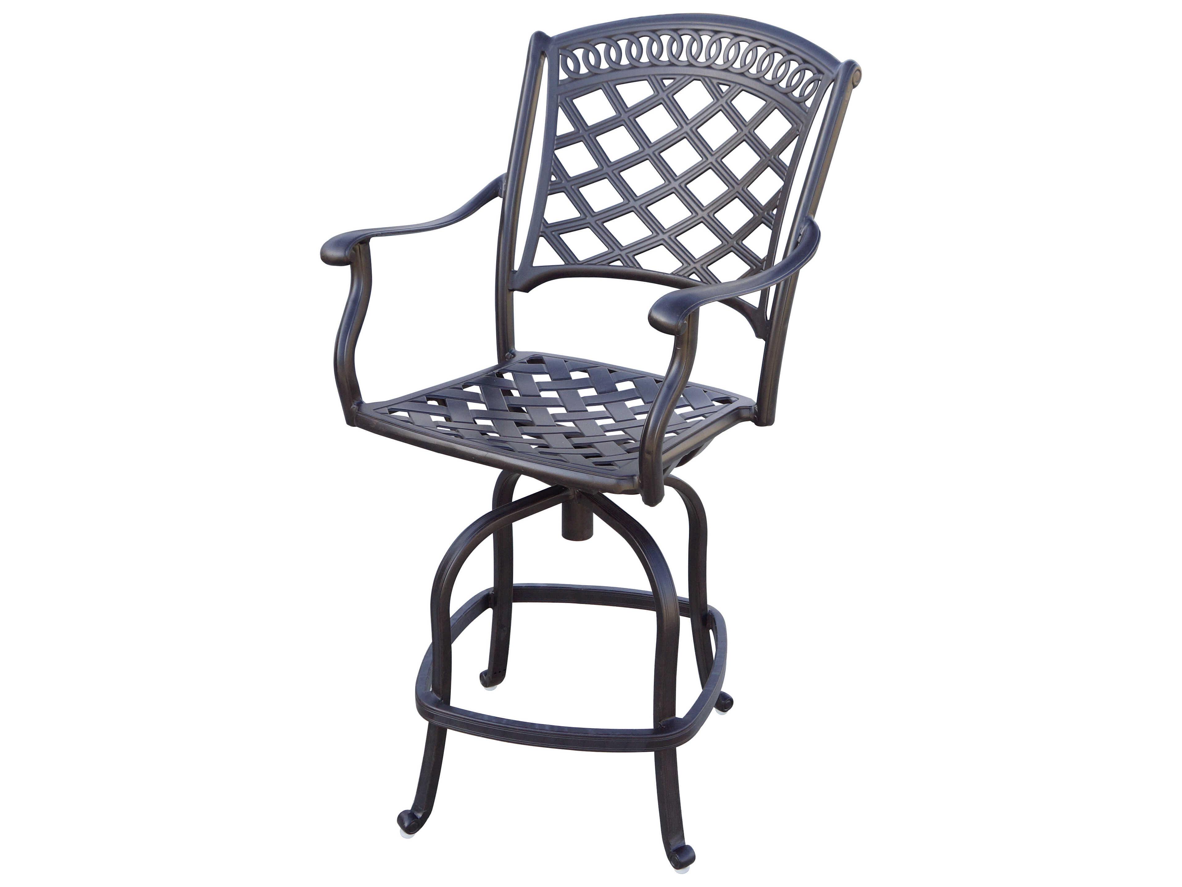 Darlee Outdoor Living Sedona Cast Aluminum Antique Bronze 7 Piece Fire Pit Counter Set