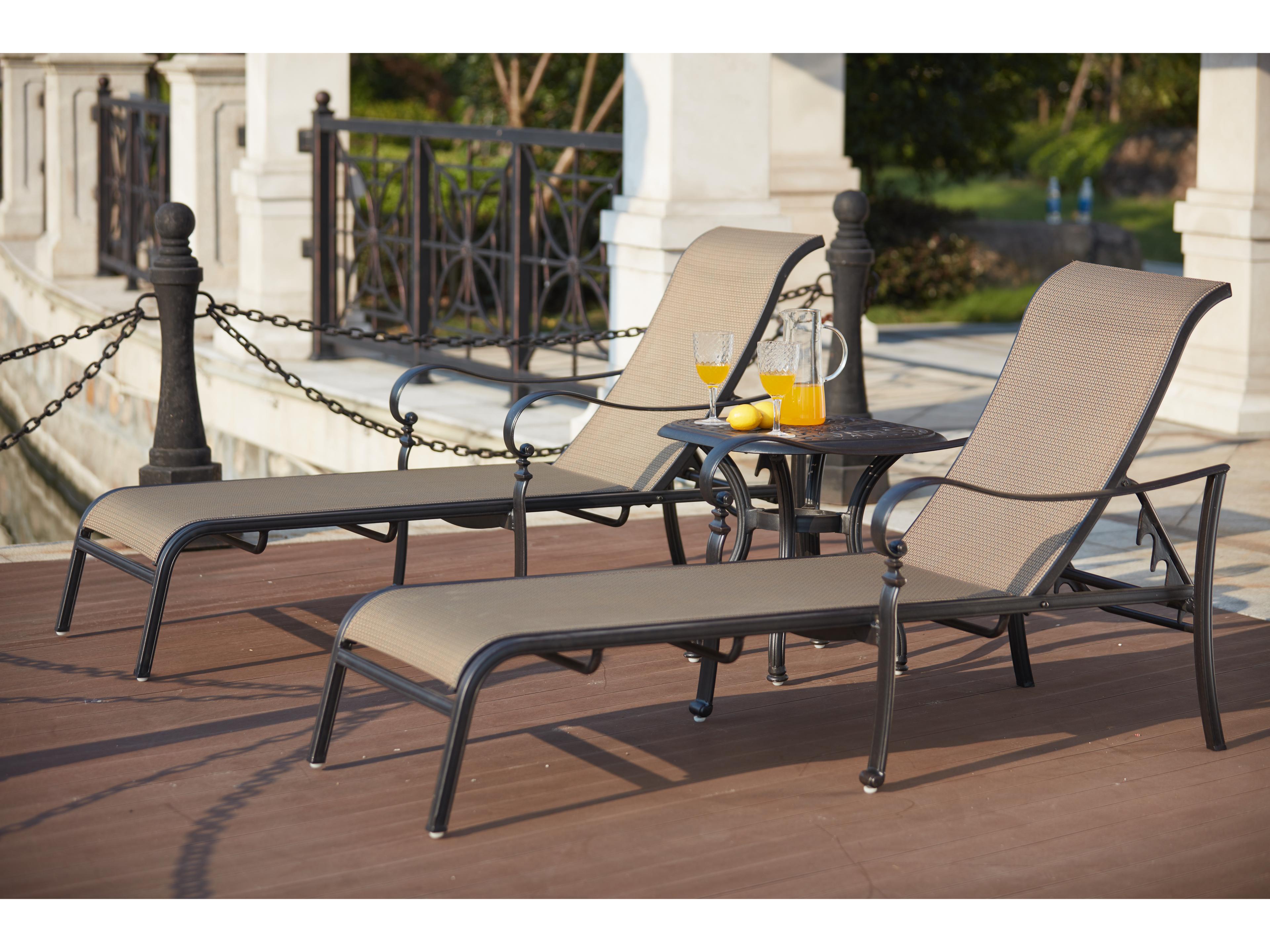 Darlee Outdoor Living Mountain View Antique Bronze Cast Aluminum Sling Lounge Set