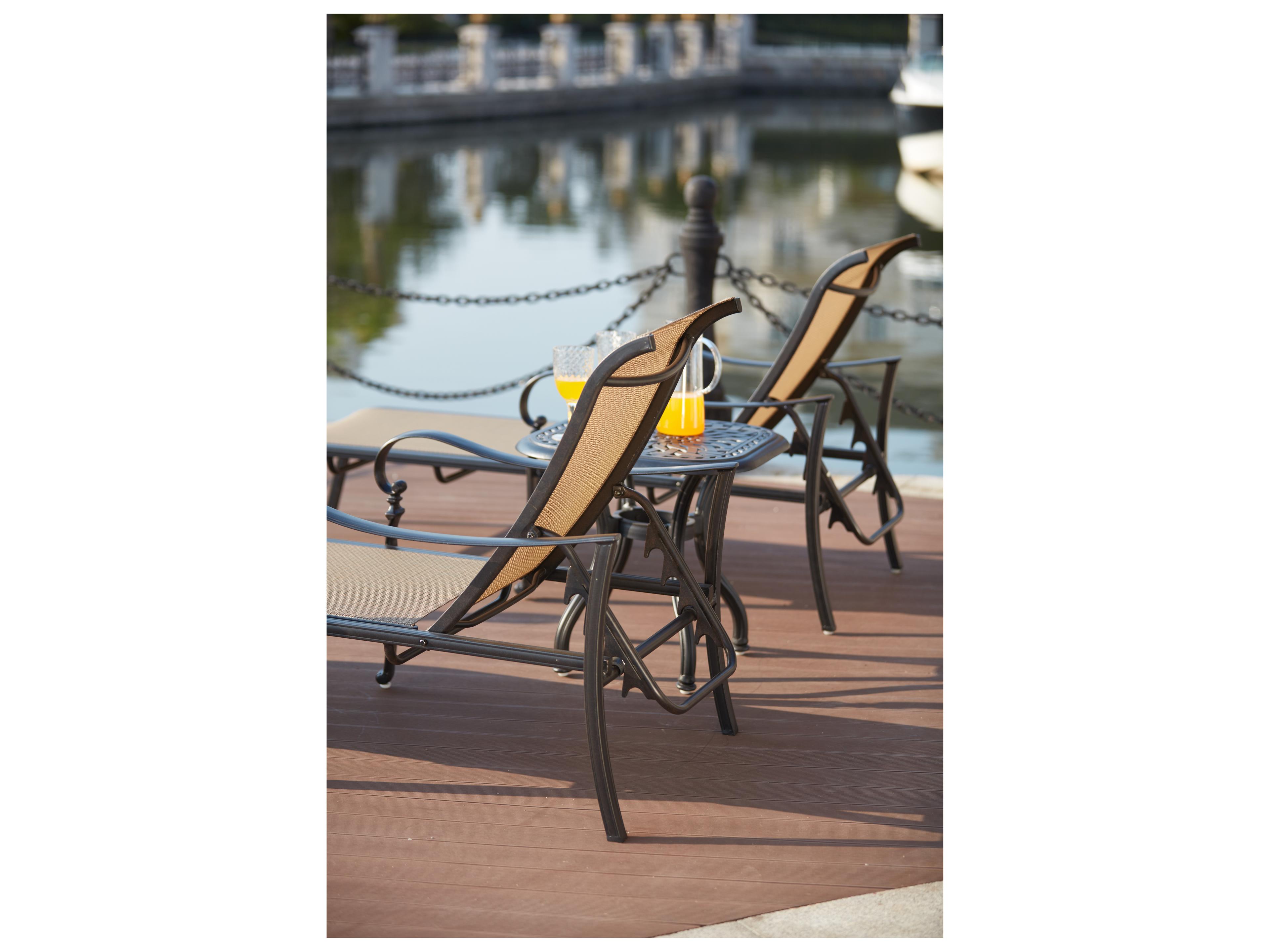 Darlee Outdoor Living Mountain View Antique Bronze Cast Aluminum Sling Lounge Set
