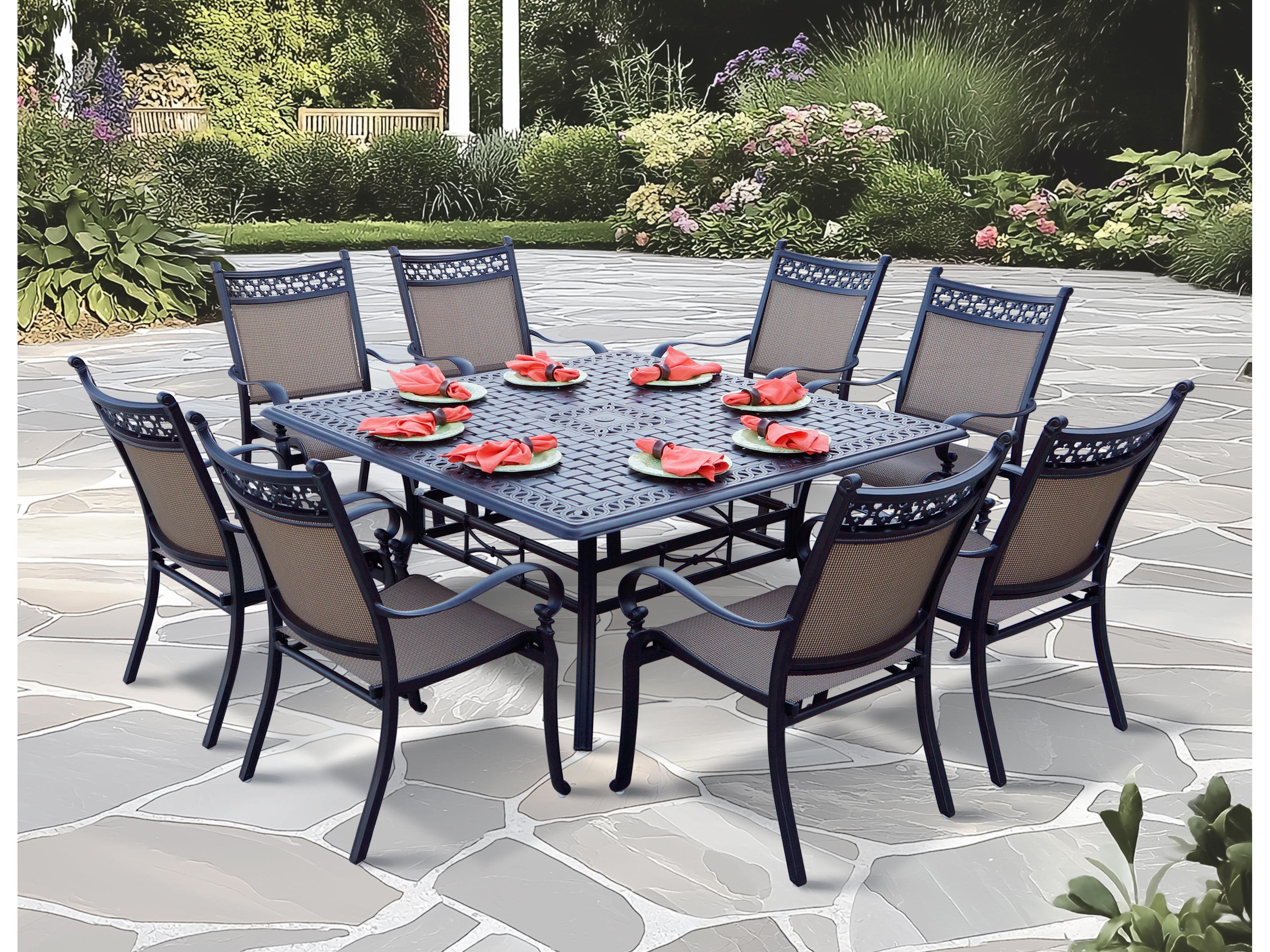 Darlee Outdoor Living Mountain View Cast Aluminum 9-Piece Patio Dining Set