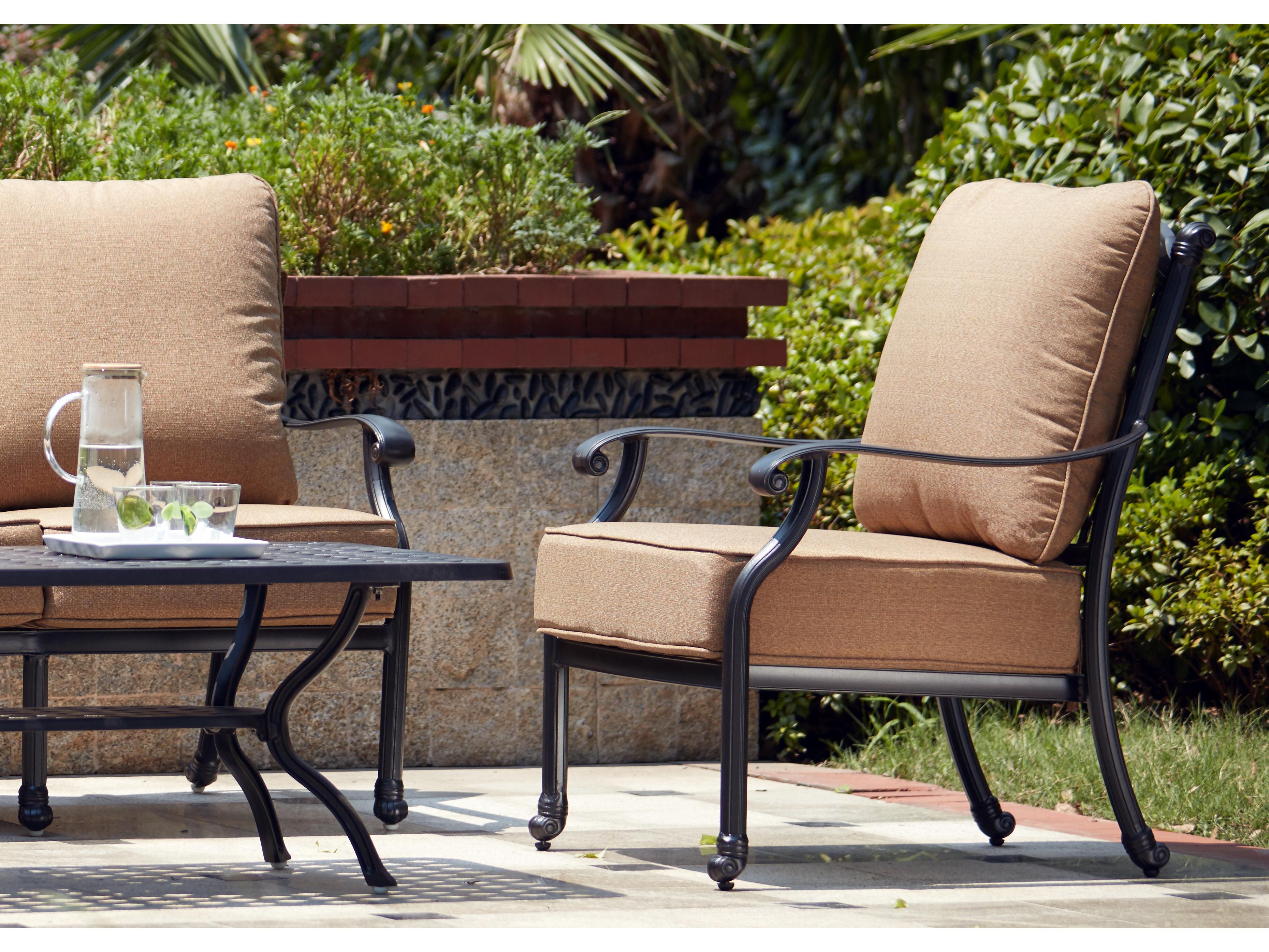 Darlee Outdoor Living Madison Cast Aluminum Club Chair with Cushions Set of 4