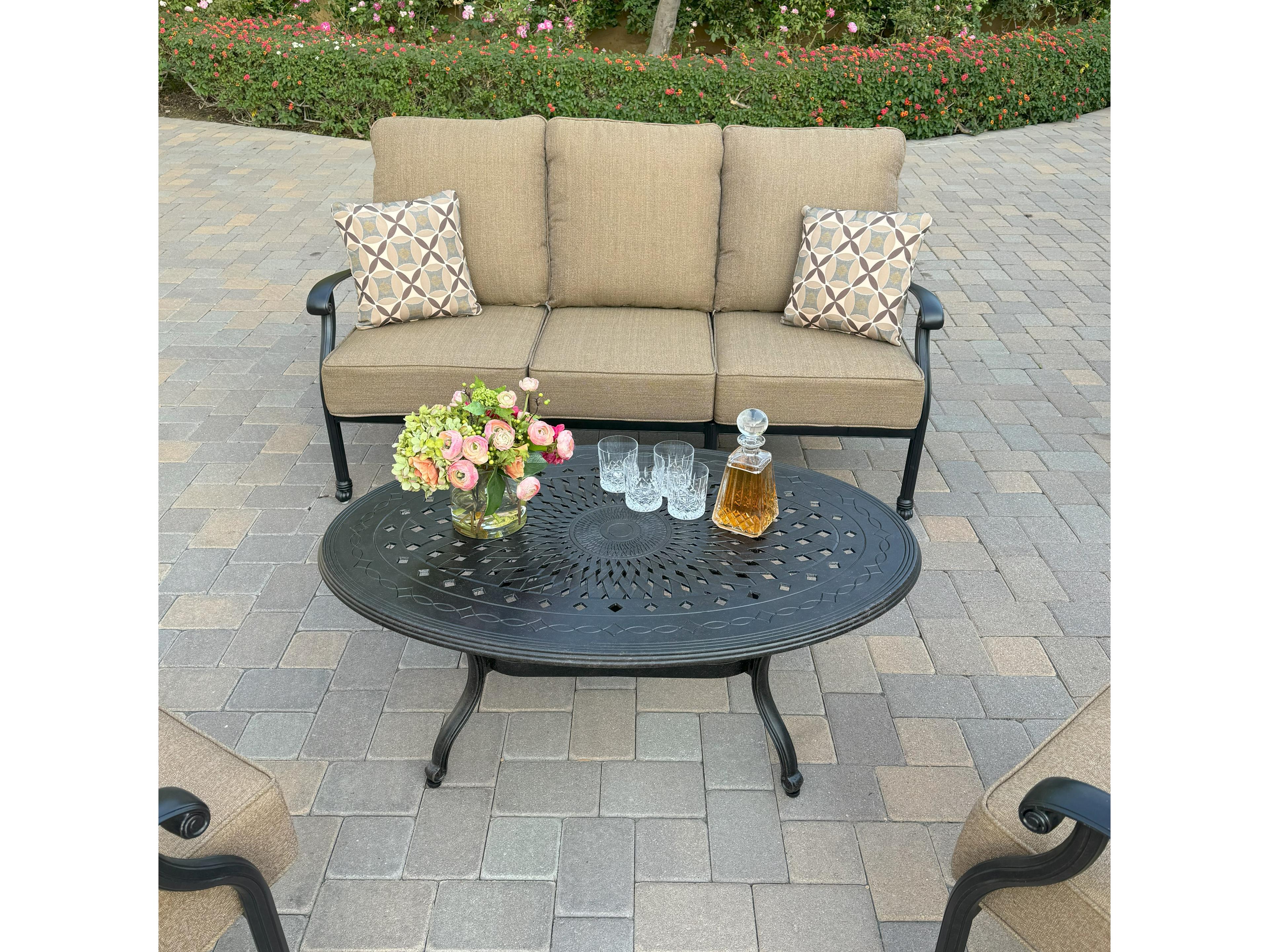 Darlee Outdoor Living Madison Cast Aluminum 4-Piece Patio Conversation Set