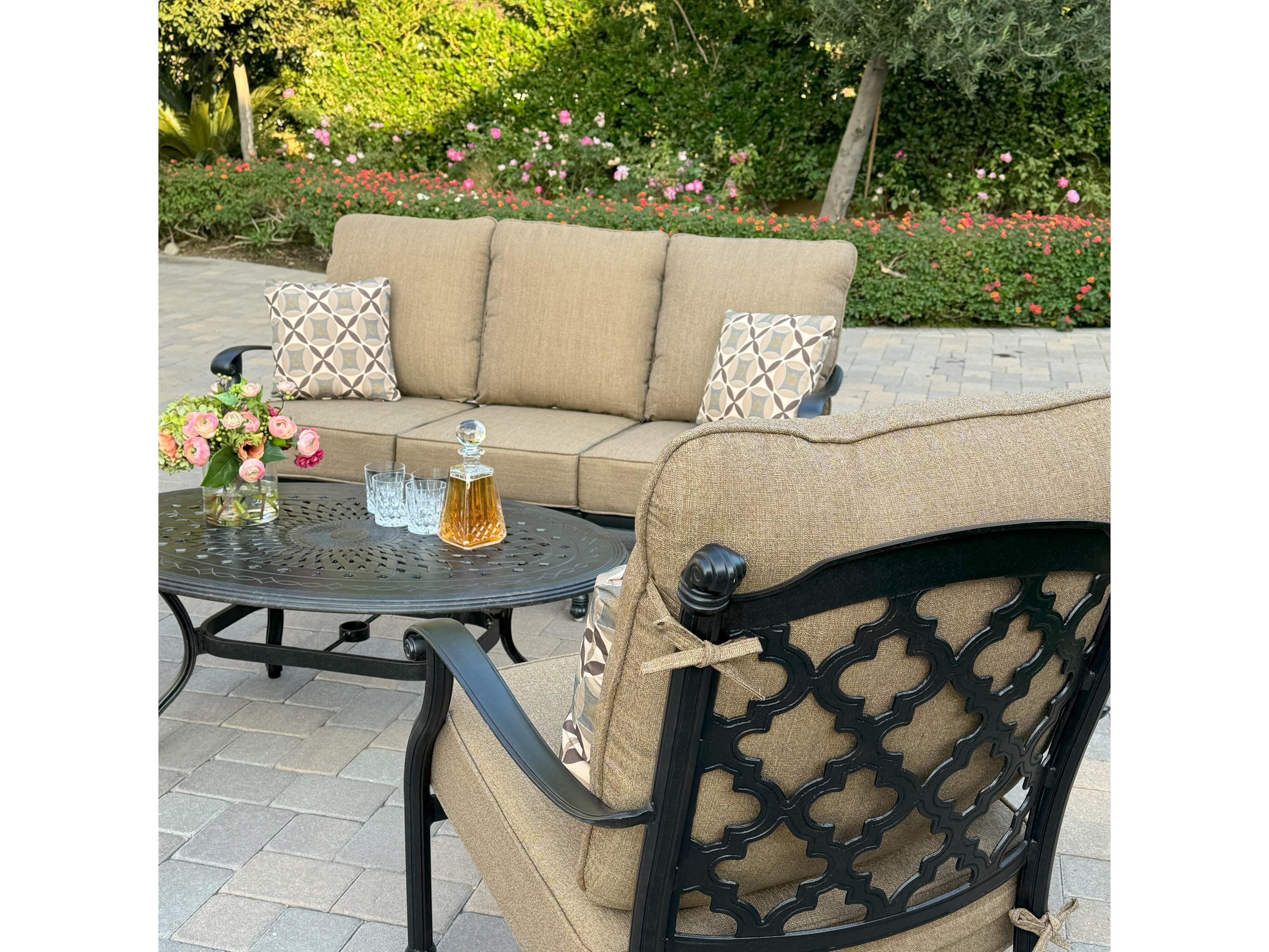 Darlee Outdoor Living Madison Cast Aluminum 4-Piece Patio Conversation Set