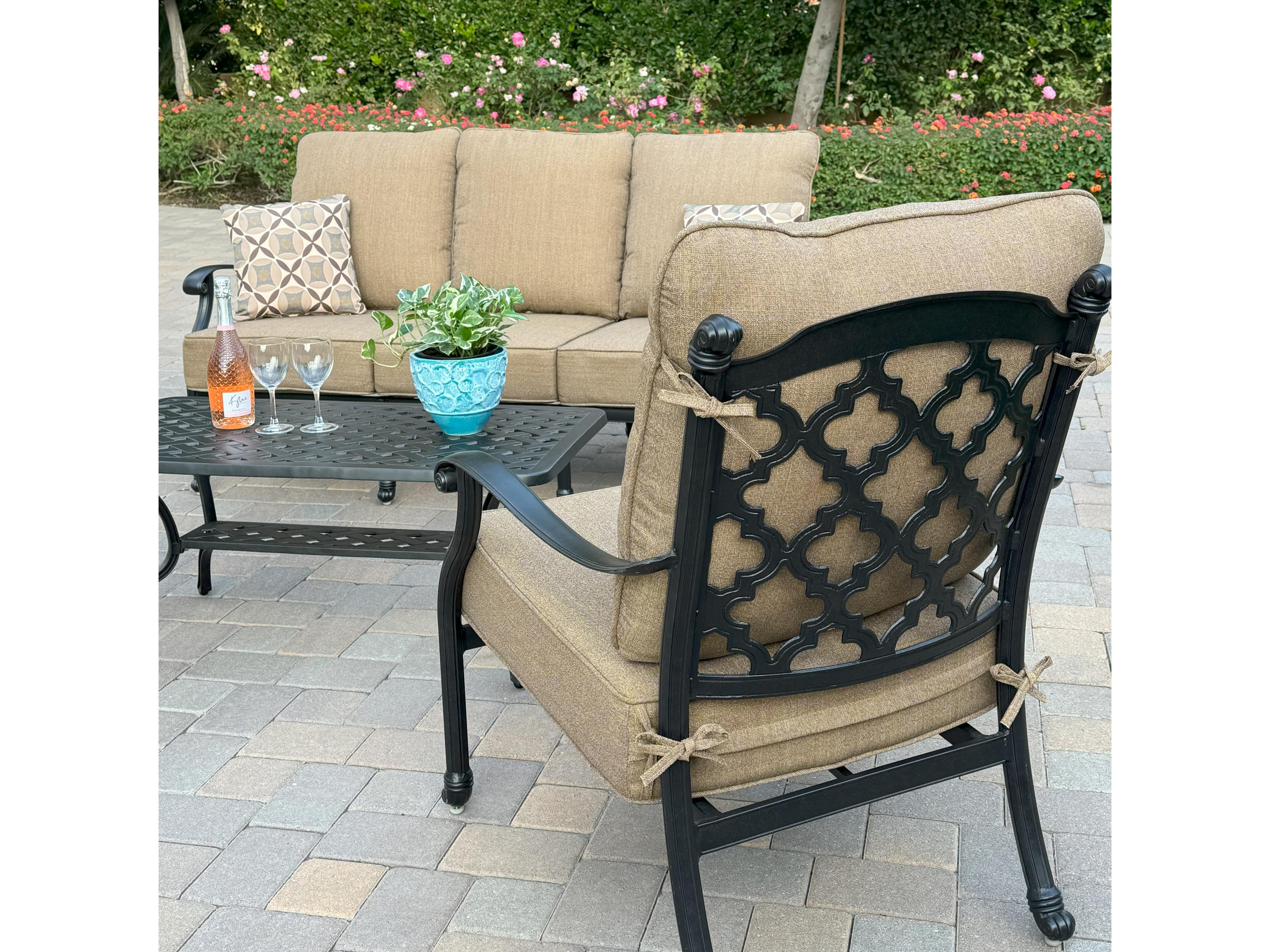 Darlee Outdoor Living Madison Cast Aluminum 4-Piece Patio Conversation Set