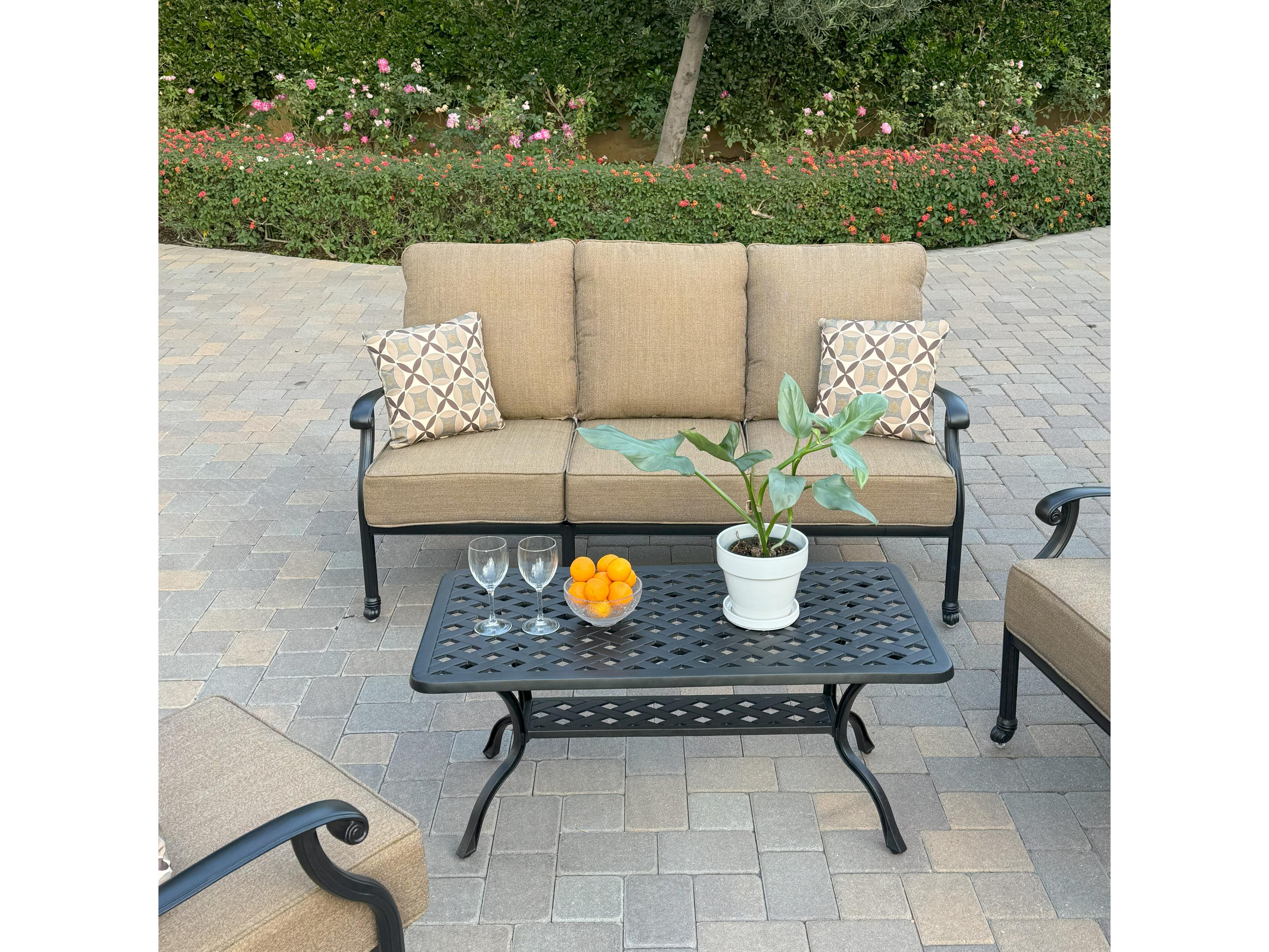 Darlee Outdoor Living Madison Cast Aluminum 5-Piece Patio Conversation Set