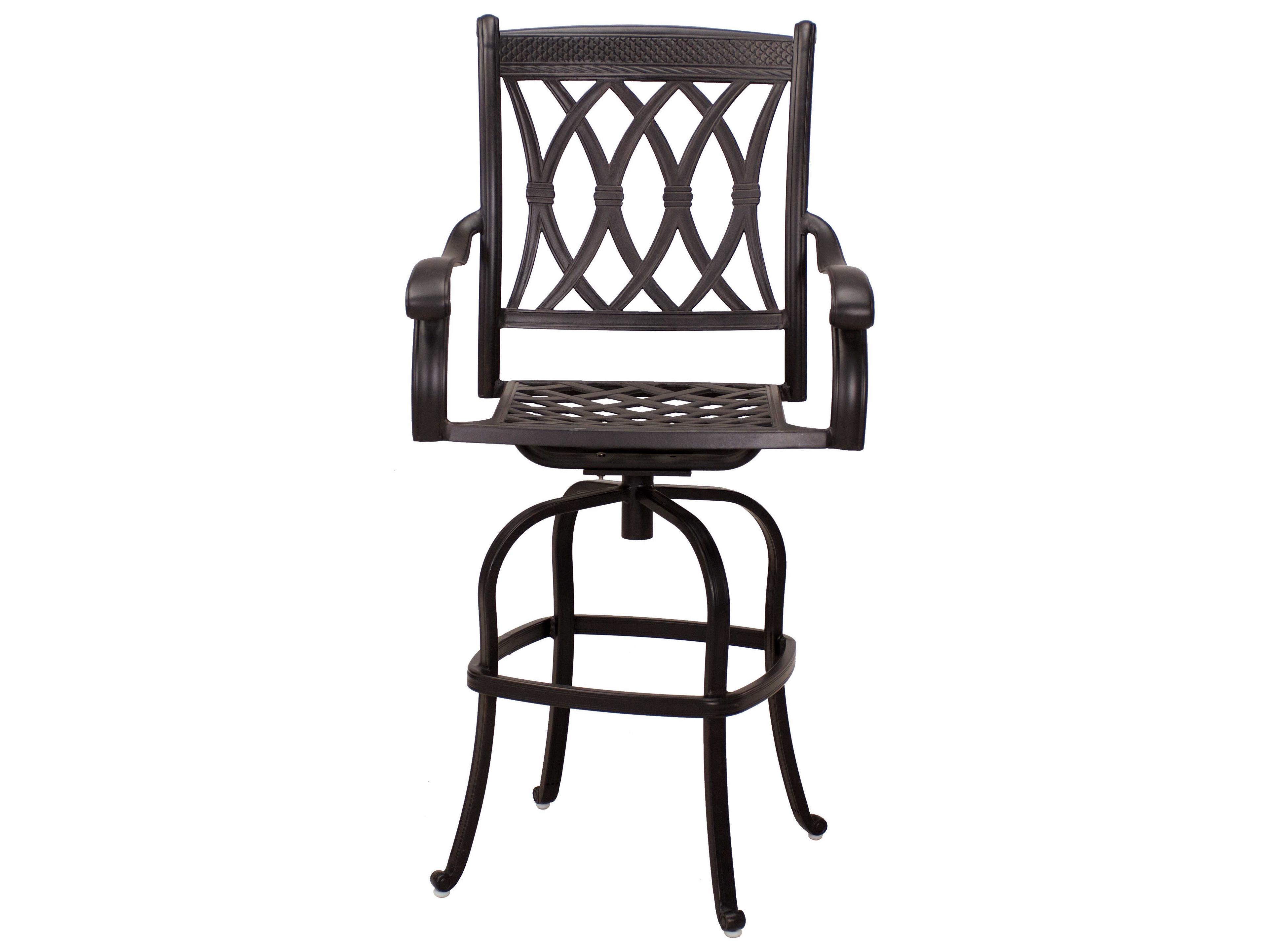Darlee Outdoor Living Capri Cast Aluminum Antique Bronze Swivel Bar Stool Set of 4