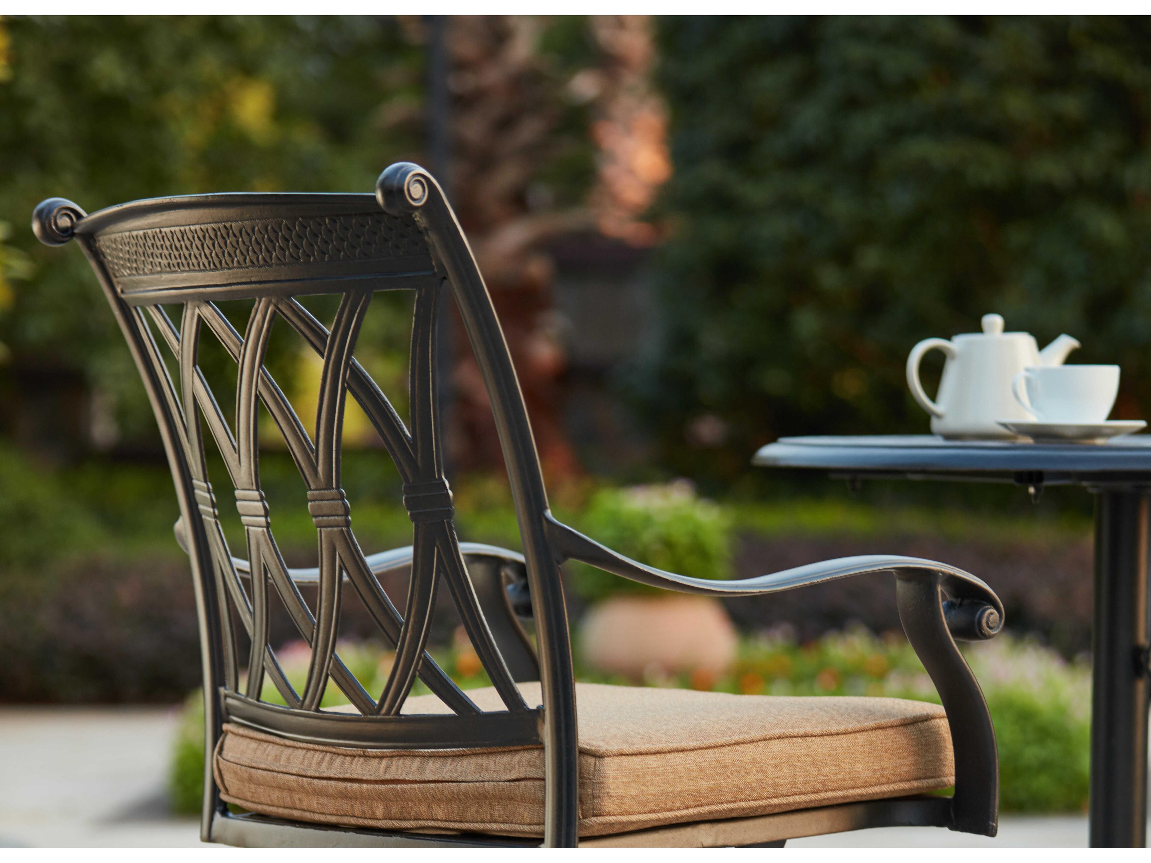 Darlee Outdoor Living Capri Cast Aluminum Antique Bronze Swivel Bar Stool Set of 6