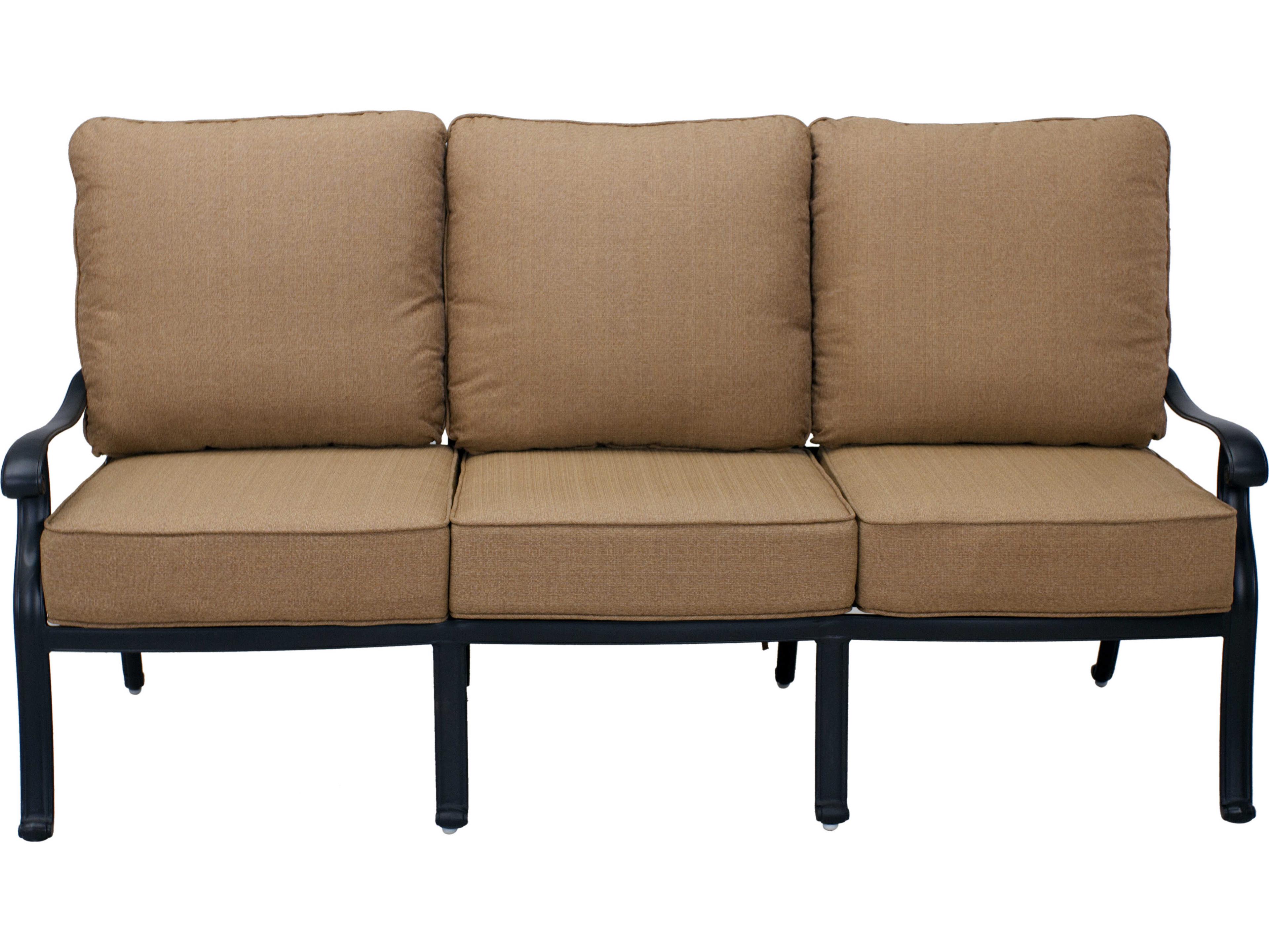 Darlee Outdoor Living Capri Cast Aluminum Antique Bronze 4 Piece Deep Seating Lounge Set