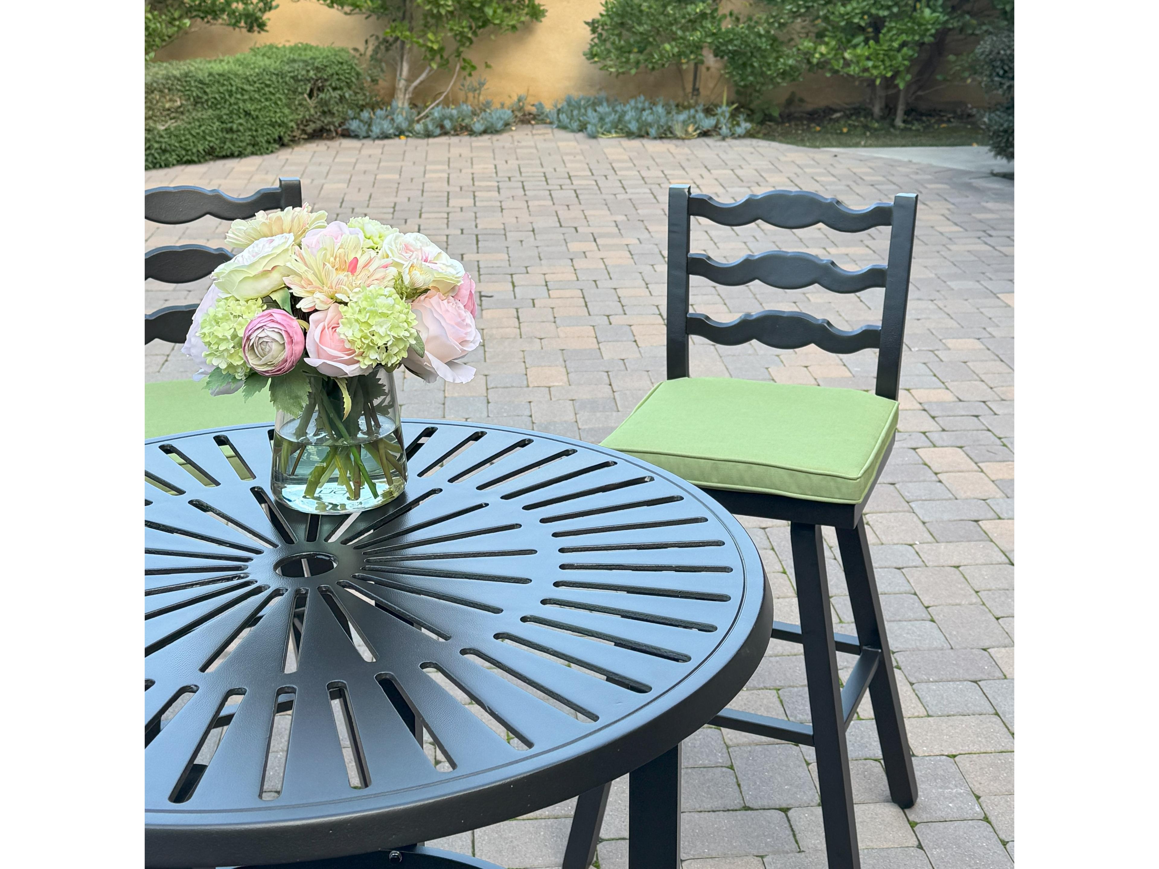 Darlee Outdoor Living Aspen Aluminum 5-Piece Patio Bar Set with 30 feet' Round Bar Table