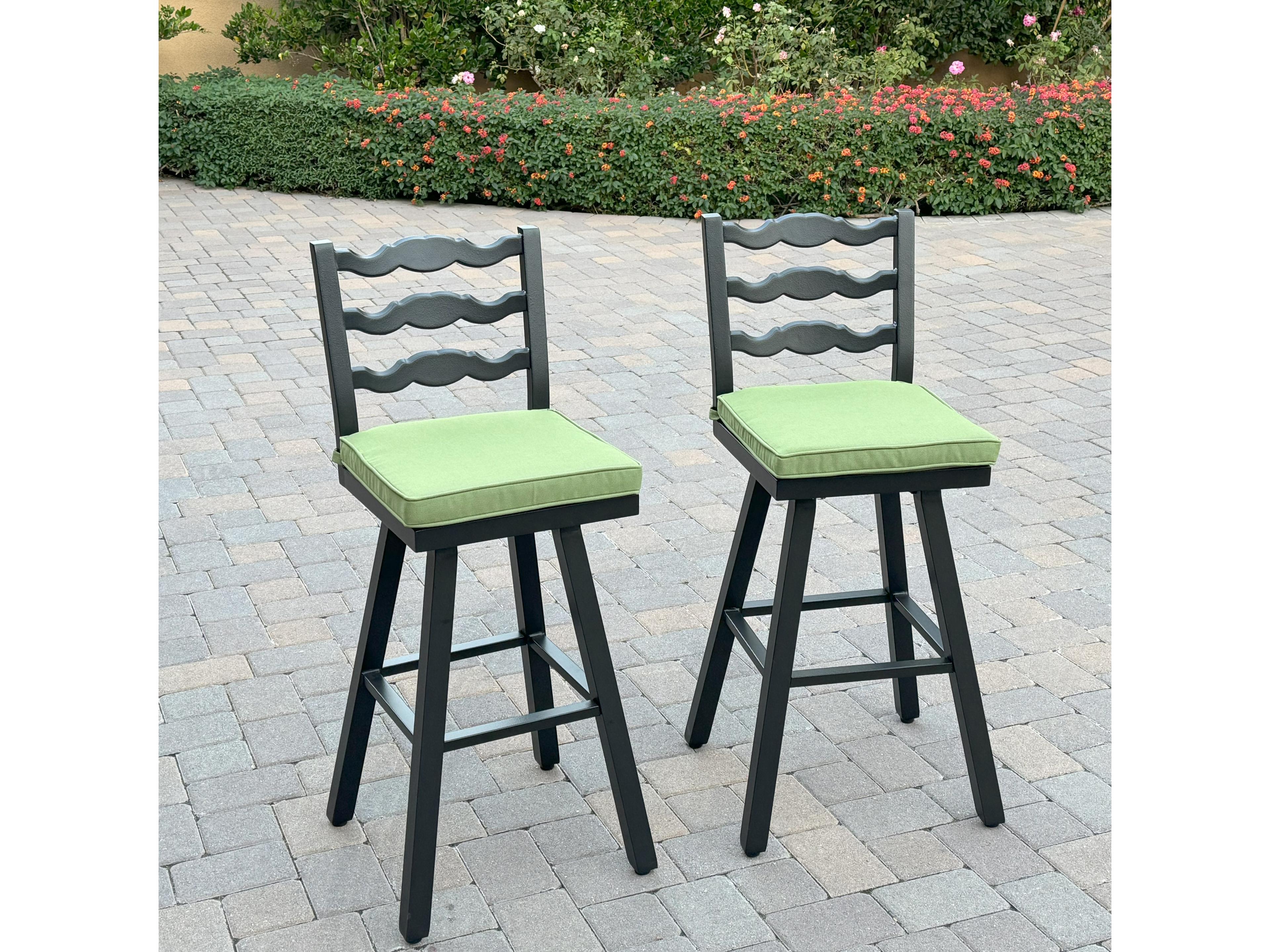 Darlee Outdoor Living Aspen Aluminum 30 Inch Swivel Bar Stool ( set of 2 )
