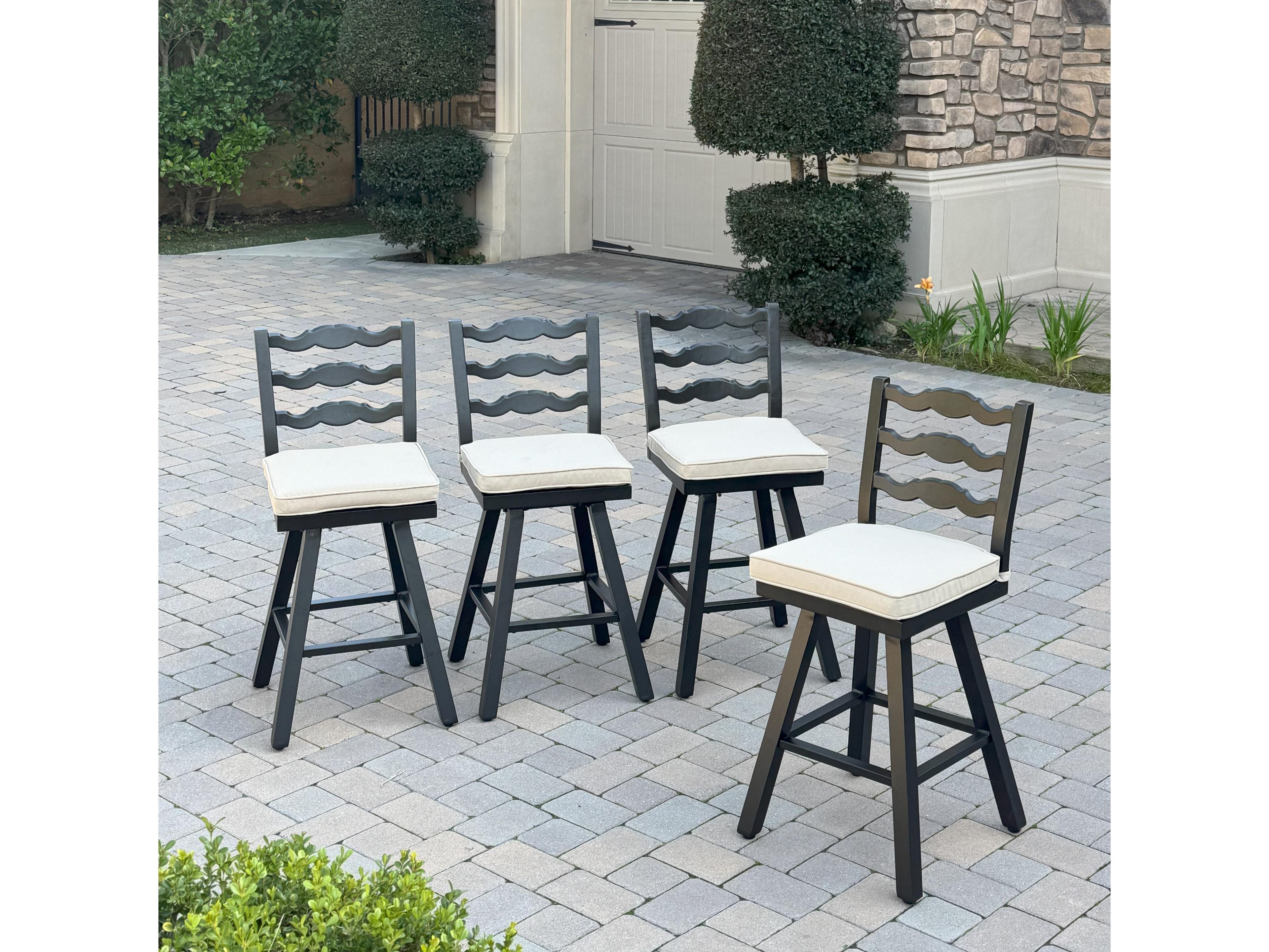 Darlee Outdoor Living Aspen Aluminum 26 Inch Counter Height Swivel Bar Stool ( set of 4 )