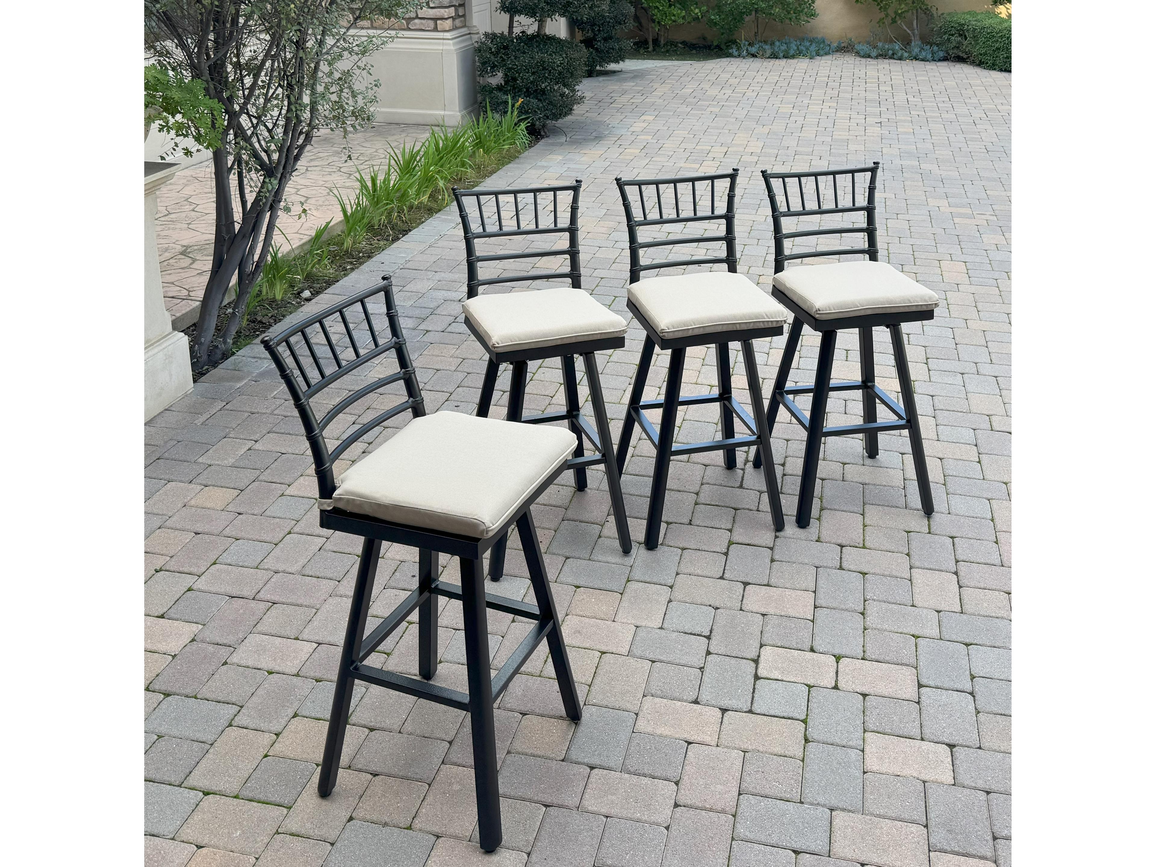 Darlee Outdoor Living Bella Aluminum 30 Inch Swivel Bar Stool ( set of 4 )