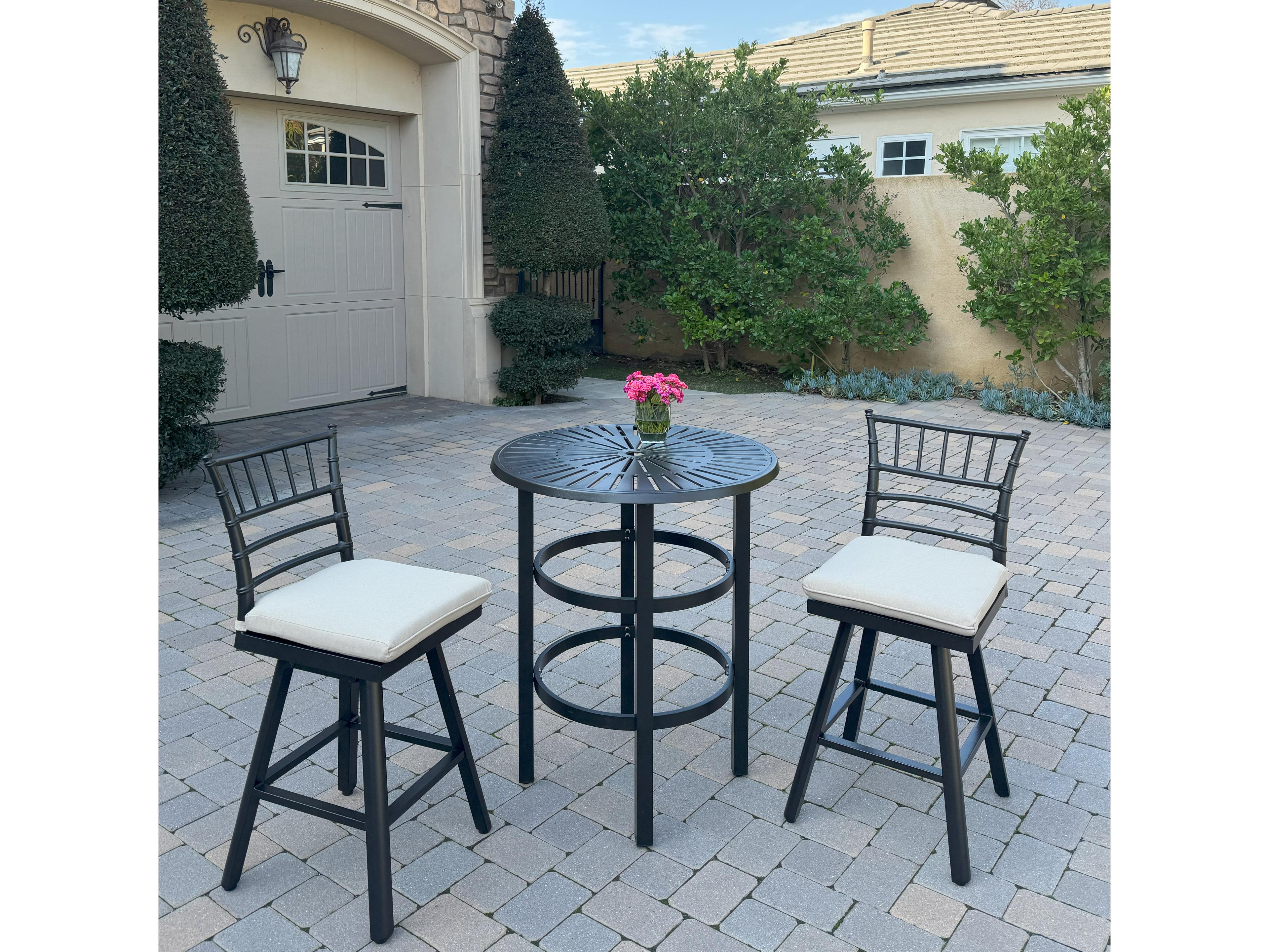 Darlee Outdoor Living Bella Aluminum 26 Inch Counter Height Swivel Bar Stool ( set of 2 )