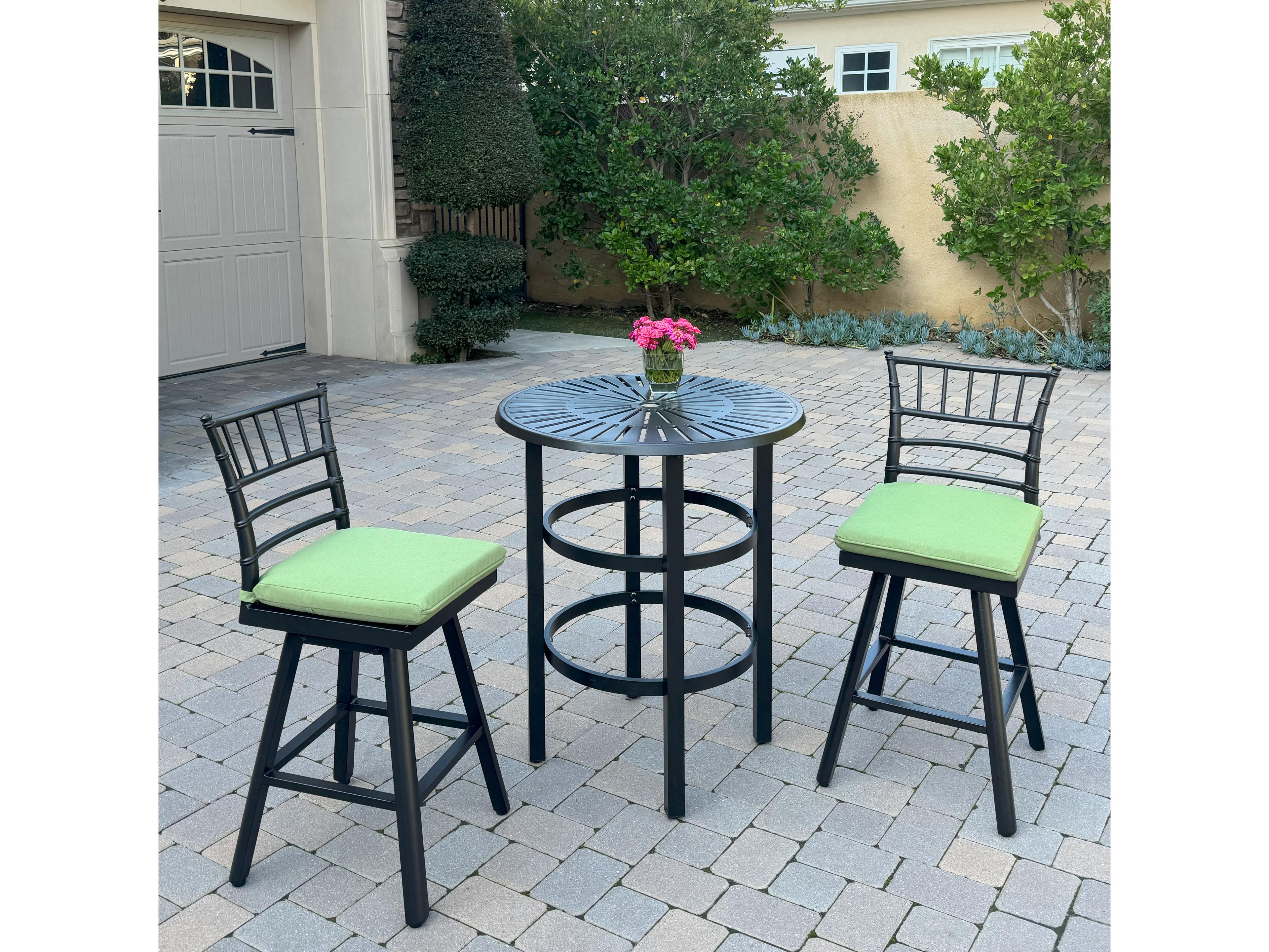 Darlee Outdoor Living Bella Aluminum 26 Inch Counter Height Swivel Bar Stool ( set of 2 )