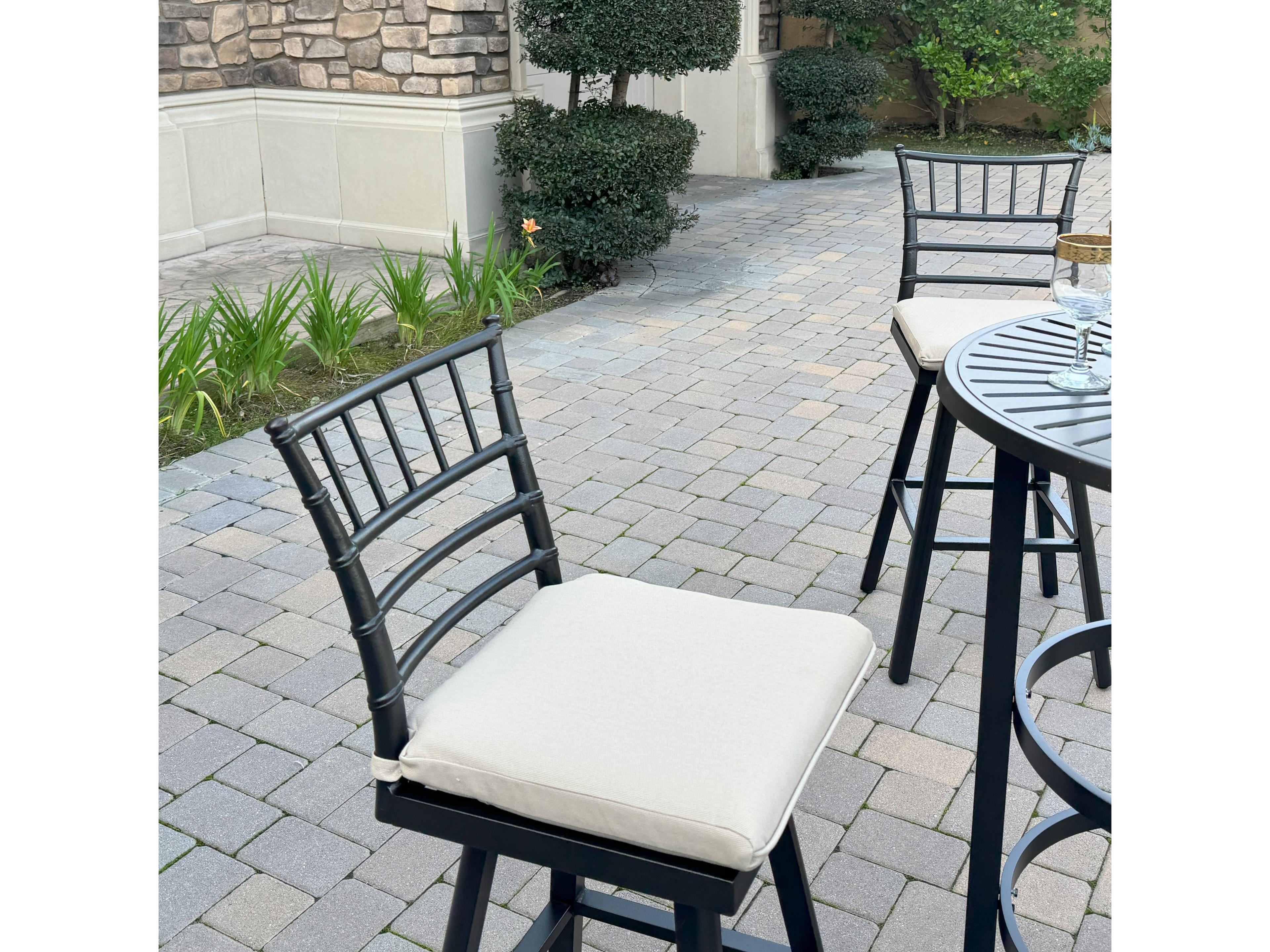 Darlee Outdoor Living Bella Aluminum 26 Inch Counter Height Swivel Bar Stool ( set of 4 )