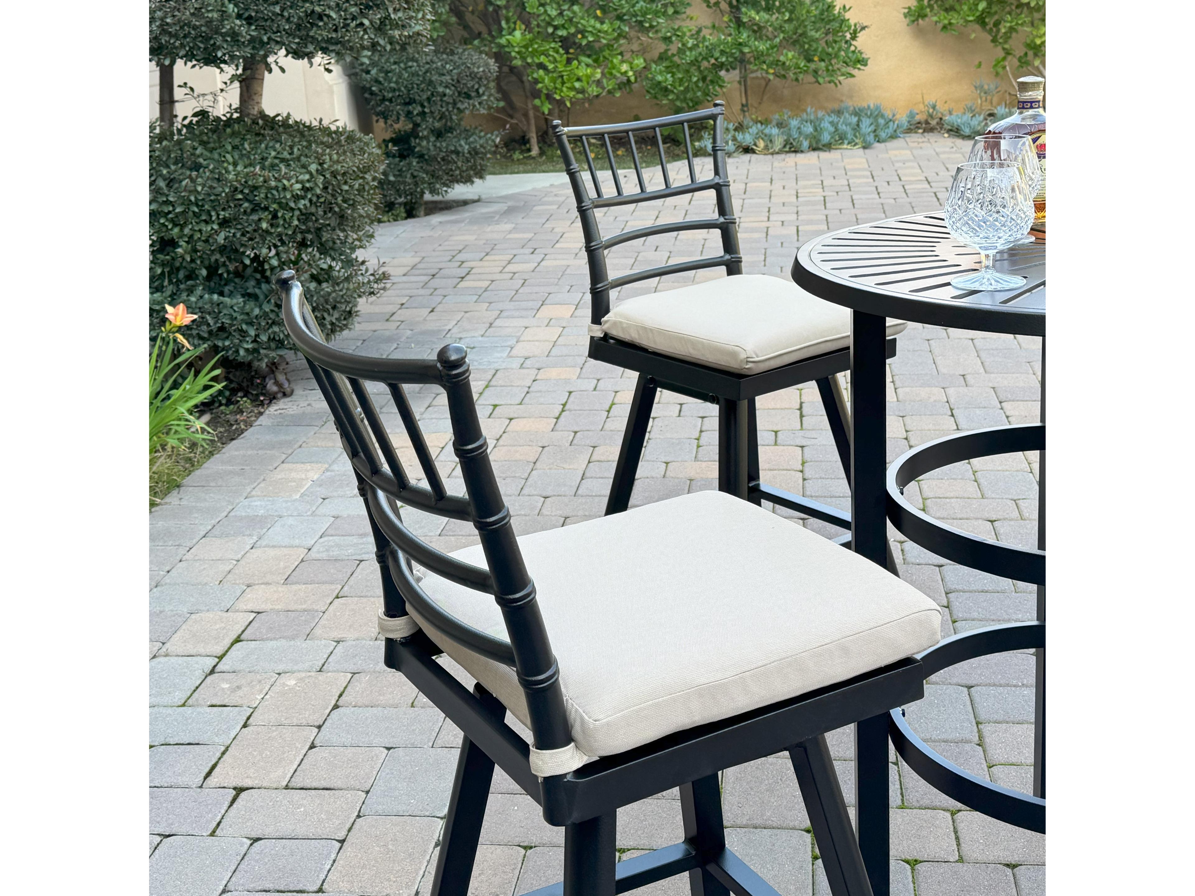 Darlee Outdoor Living Bella Aluminum 26 Inch Counter Height Swivel Bar Stool ( set of 4 )