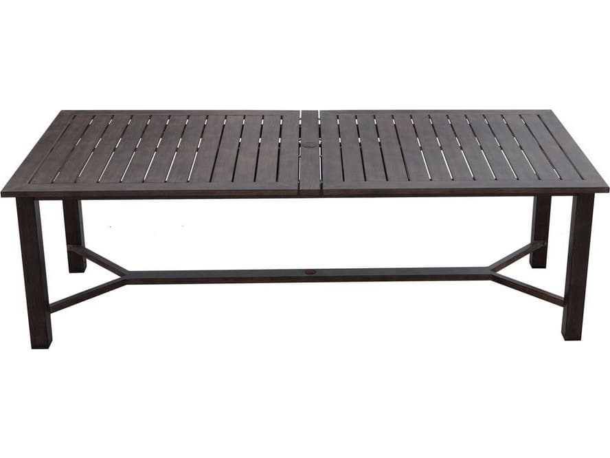 Darlee Outdoor Living Atlantis Walnut Aluminum Dining Set in Beige