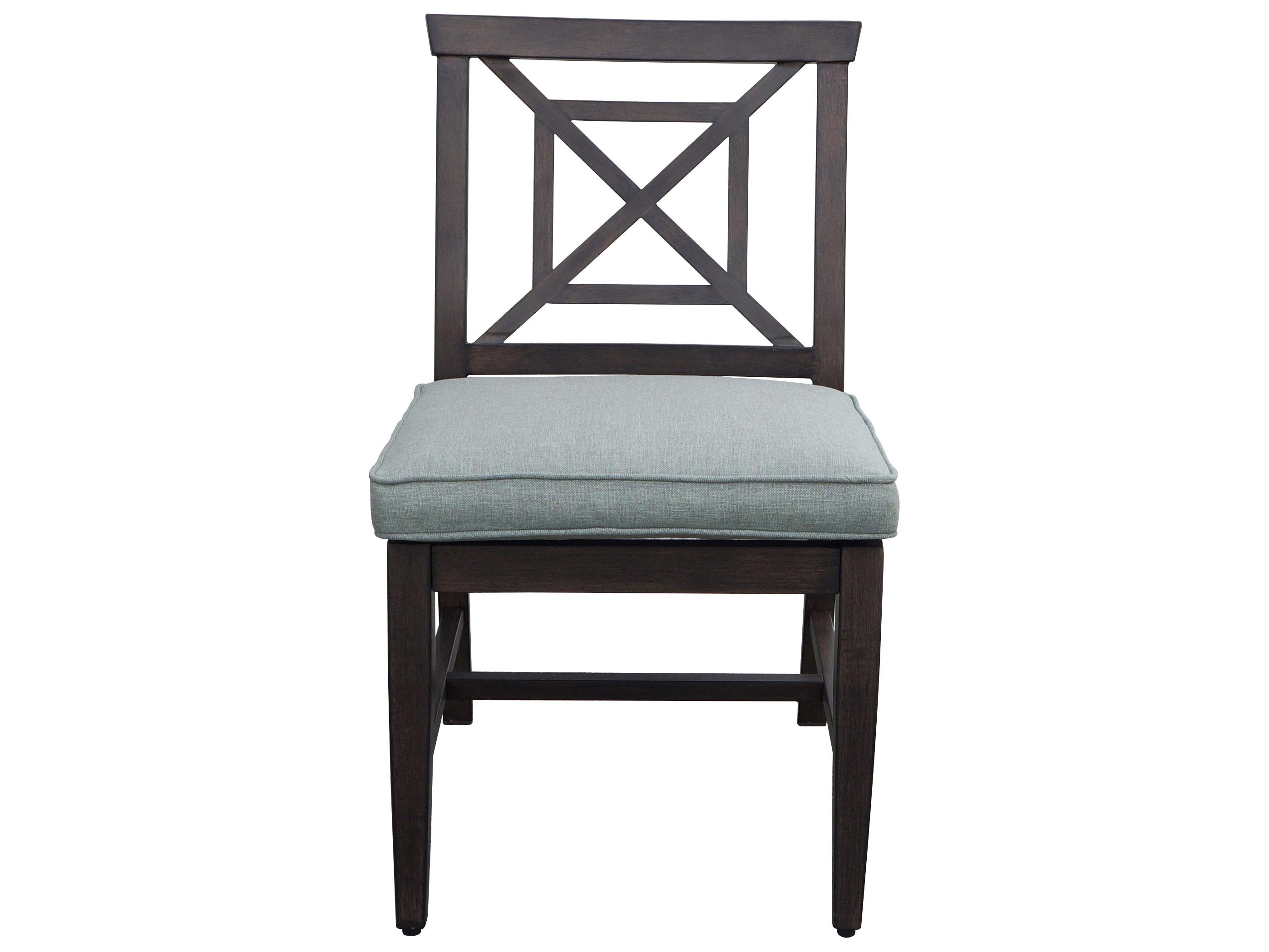 Darlee Outdoor Living Atlantis Walnut Aluminum Cushion Dining Chair in Spa
