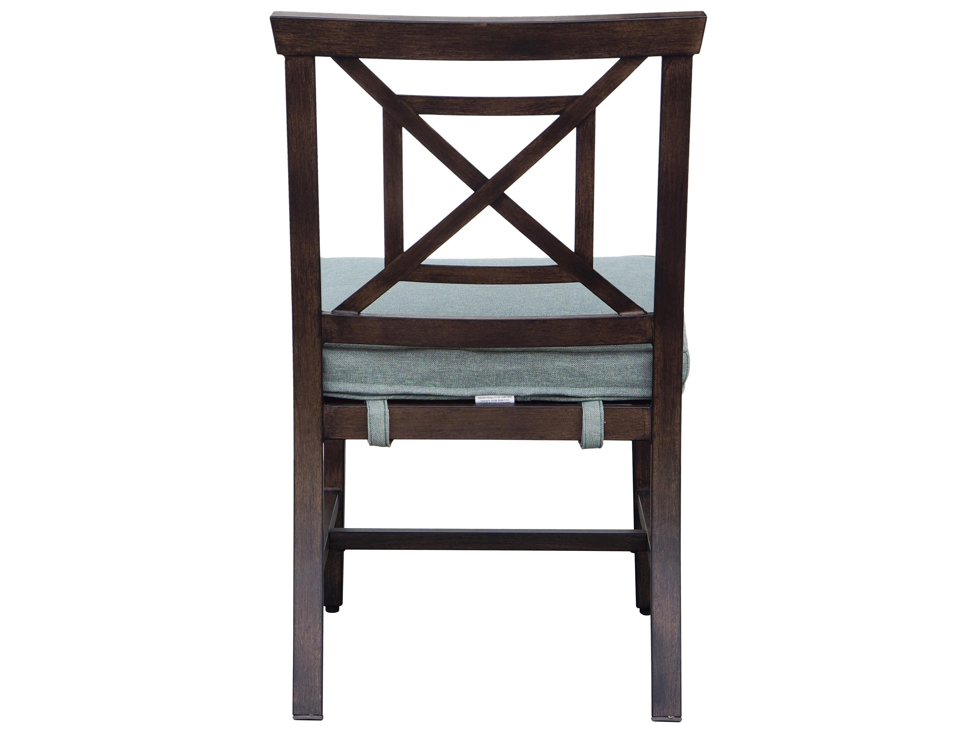 Darlee Outdoor Living Atlantis Walnut Aluminum Cushion Dining Chair in Spa