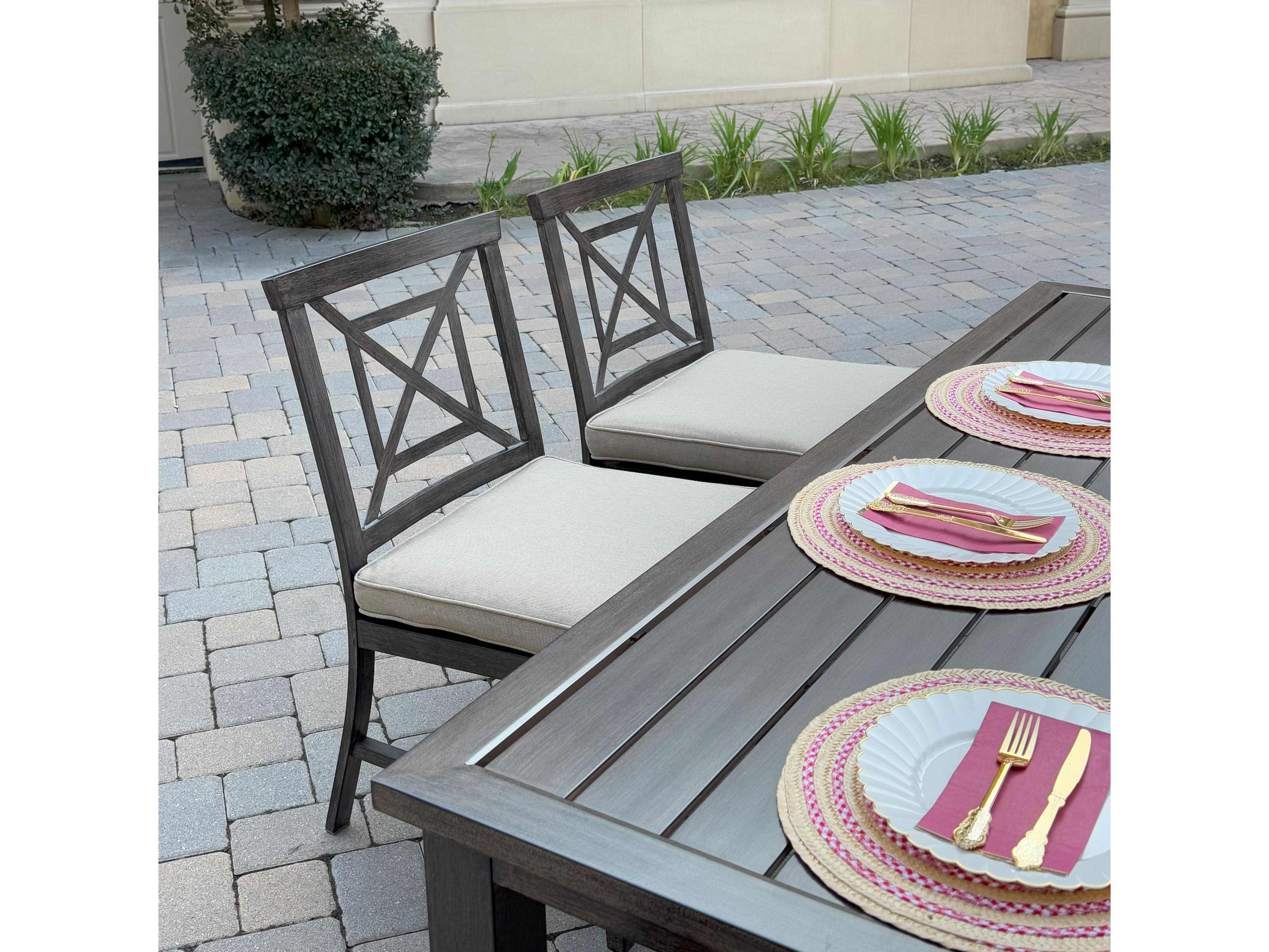 Darlee Outdoor Living Atlantis ( set of 4 ) Aluminum Patio Dining Chair Set with Cushions