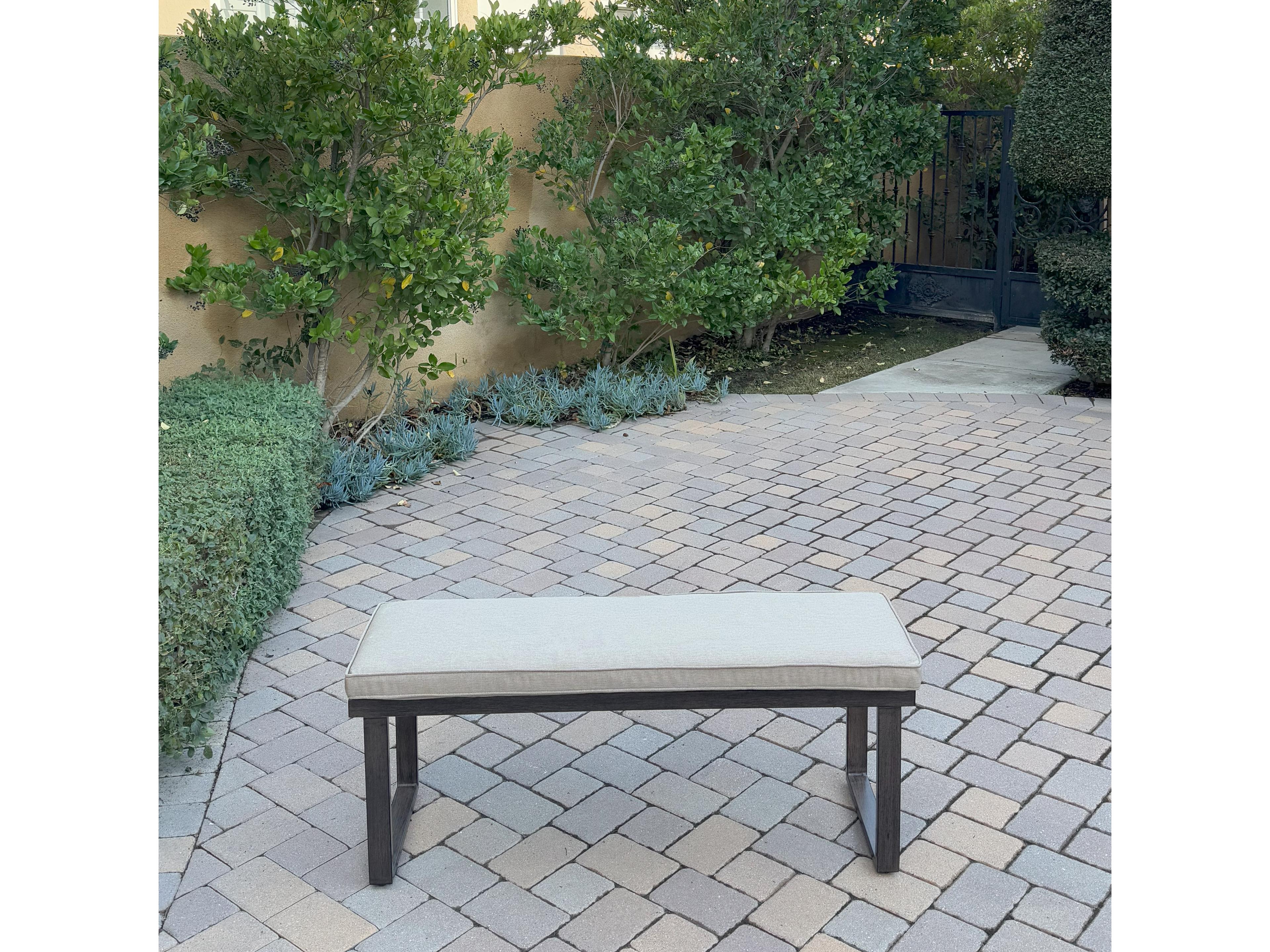 Darlee Outdoor Living Atlantis Aluminum 2-Person Patio Bench with Cushion