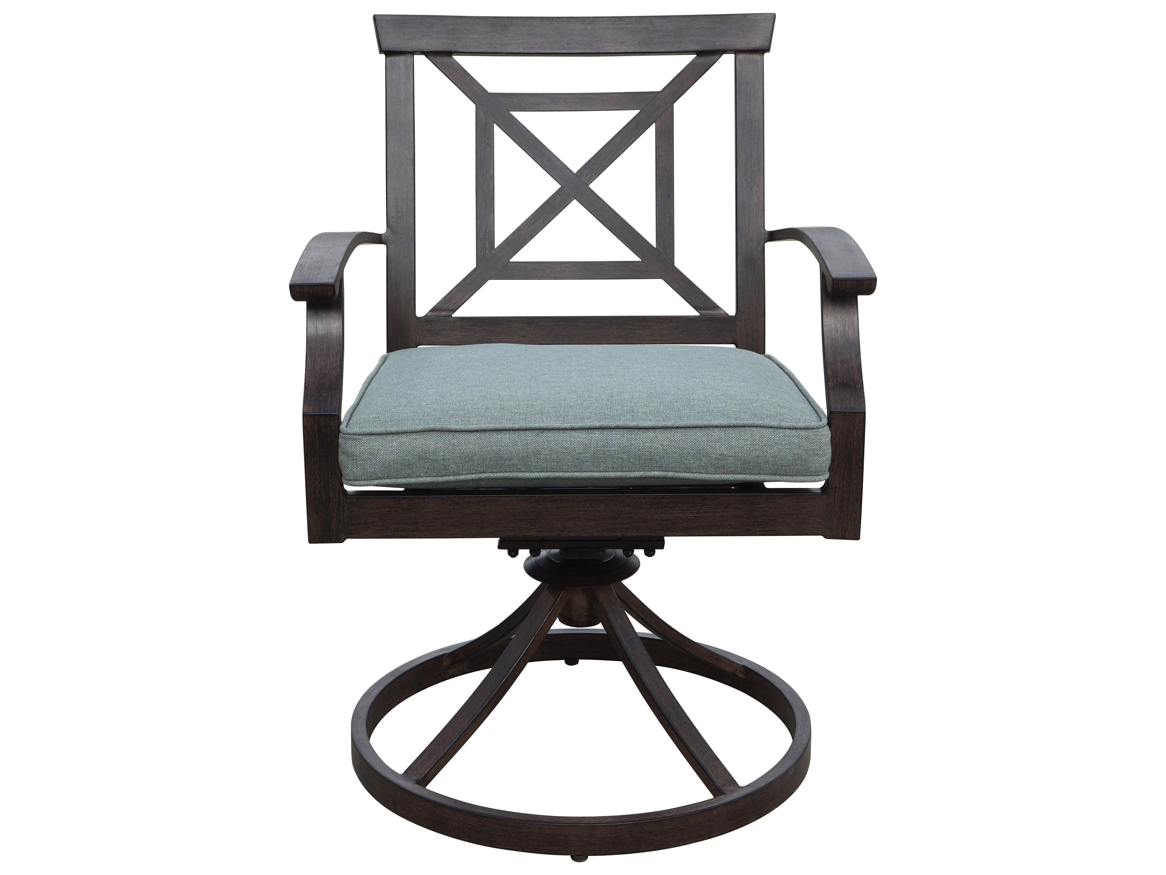 Darlee Outdoor Living Atlantis Walnut Aluminum Cushion Dining Chair in Spa
